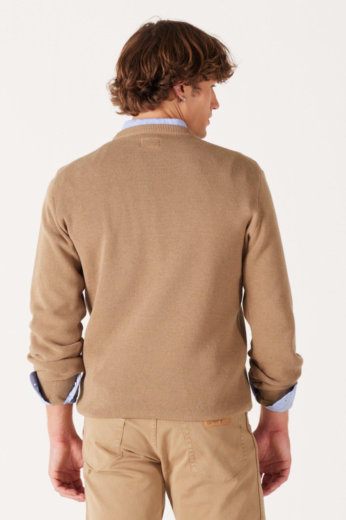 WRANGLER Bisiklet Yaka Regular Fit Kiremit Erkek Kazak görsel 2