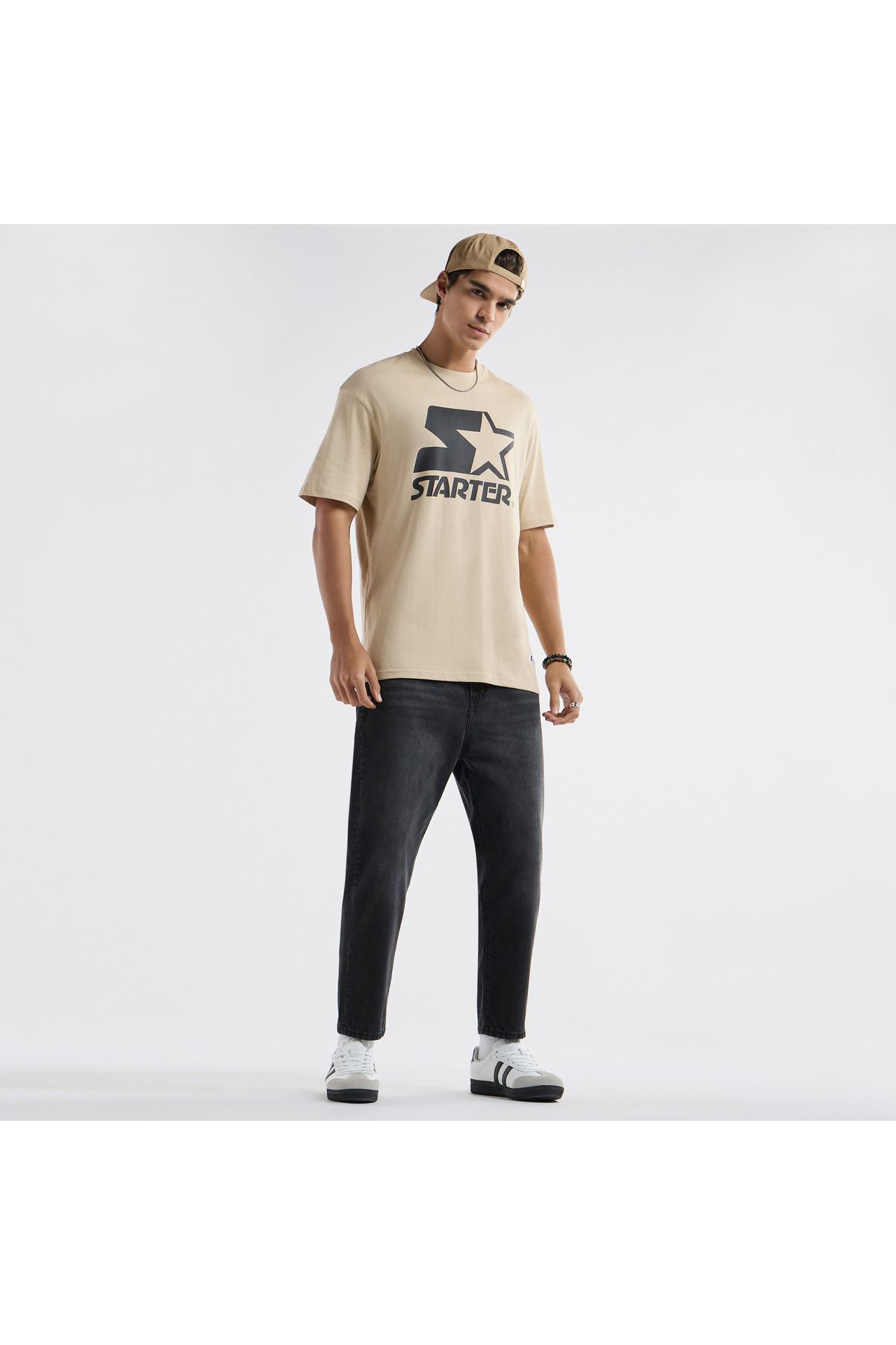 FAV-Starter Logo Print Crew Neck T-shirt with Short Sleeves 2