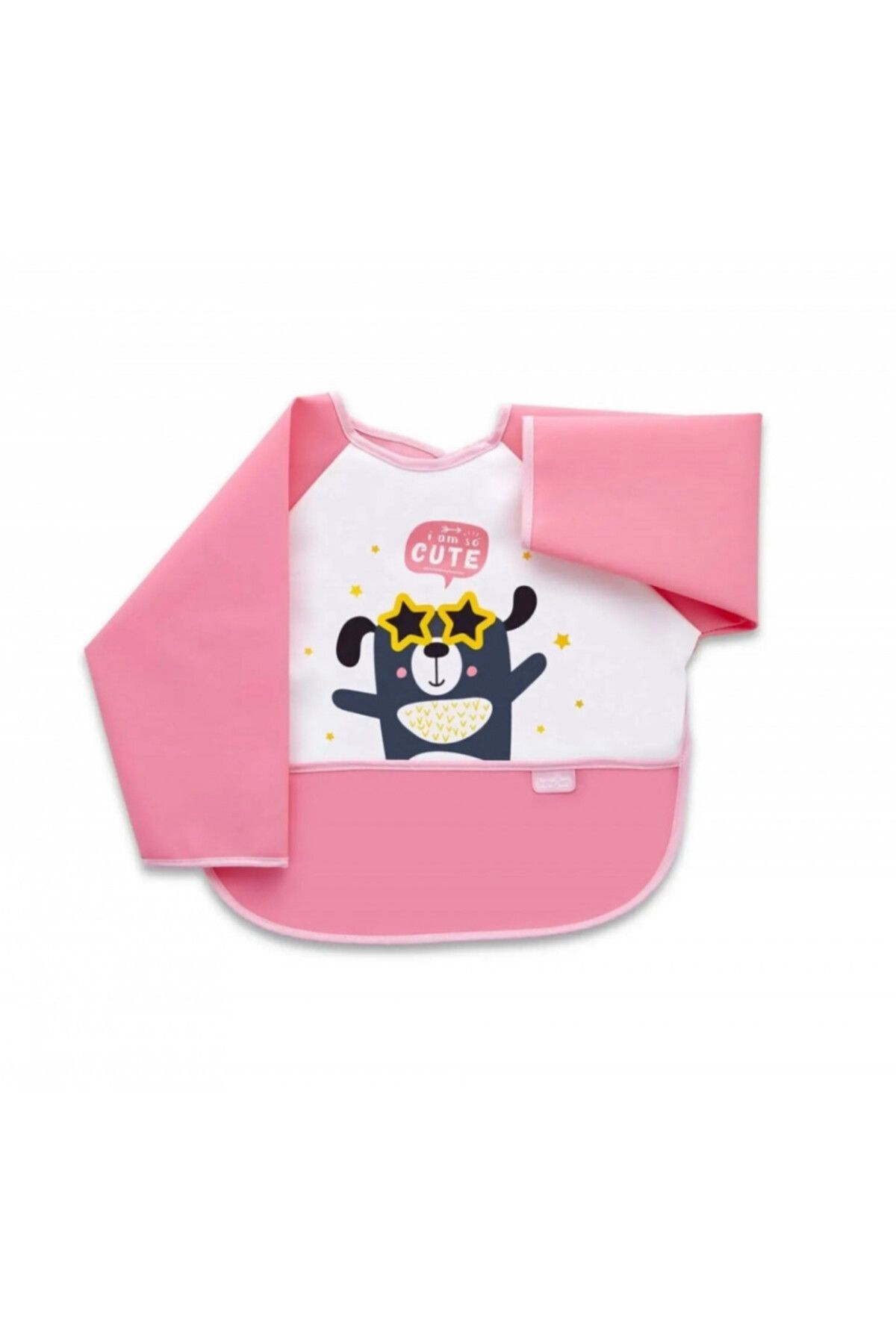 Babyjem-Baveta cu maneci si buzunar BabyJem Polly Bib (Culoare: Roz) 1