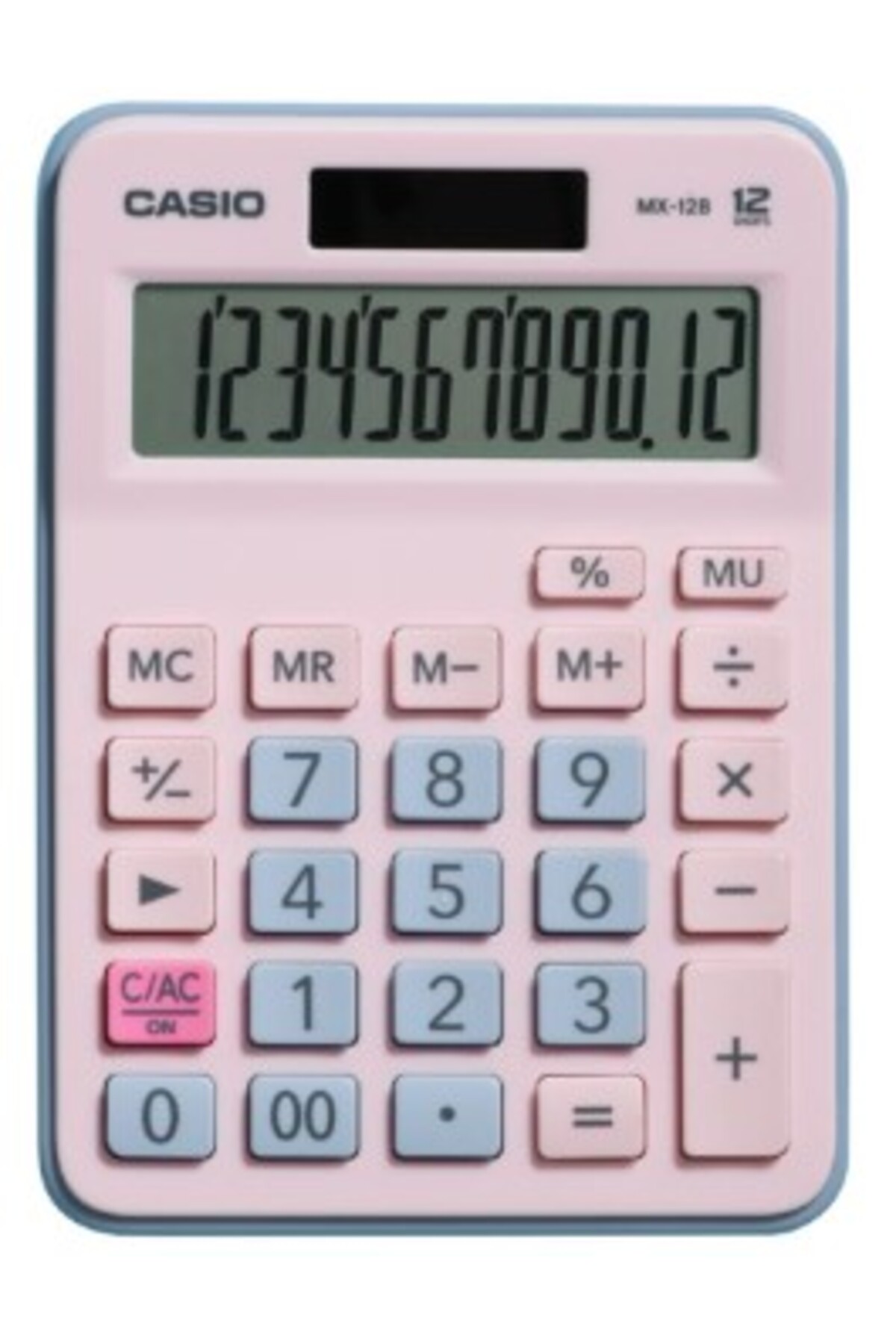 Mx-12b-pklb Açık Pembe Açık Mavi 12 Hane Masa Üstü Hesap Makinesi