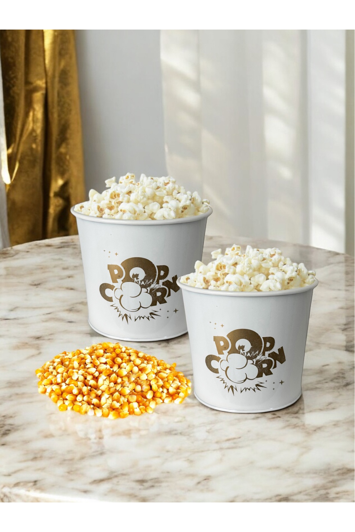 EVSTYLE-Set of 2 Metal Popcorn Buckets 1