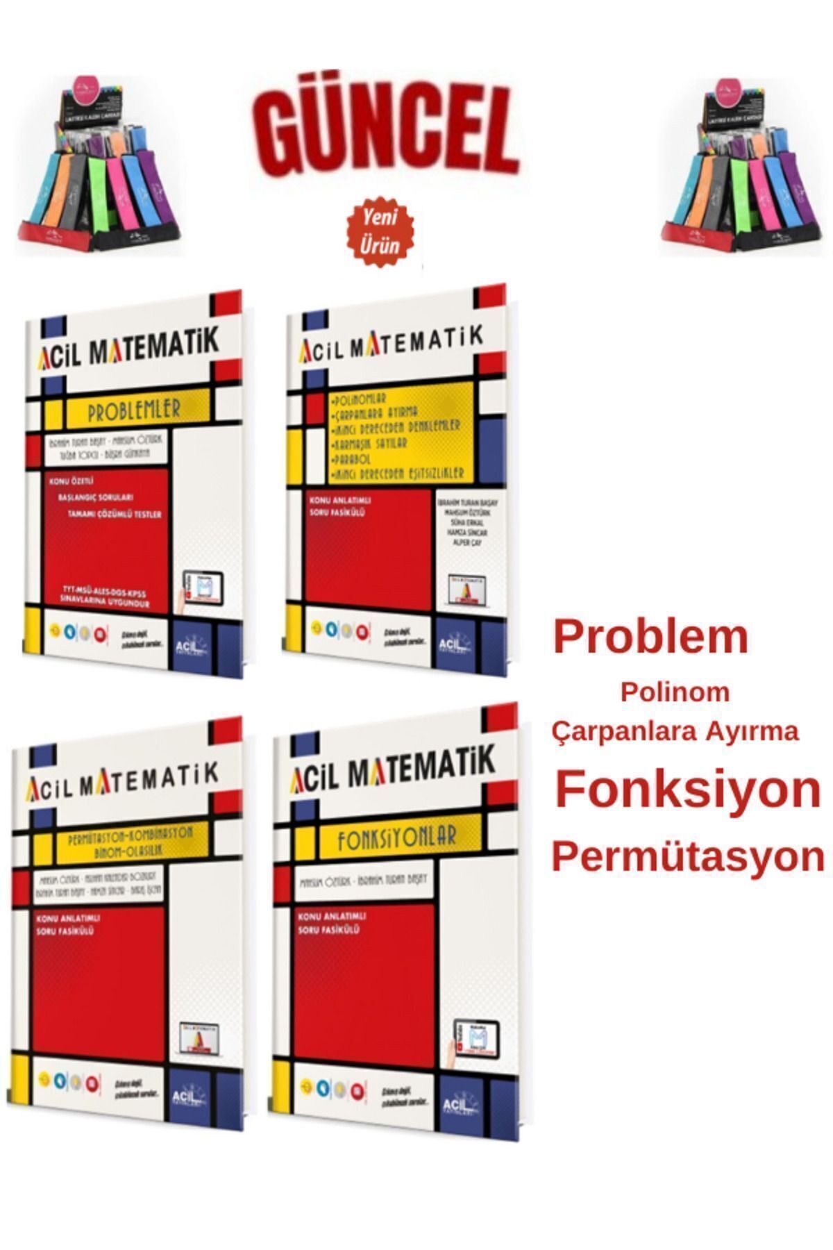 Acil Yayınları Güncel Tyt Matematik Prob-Polinom-Fonksiyon-Permütasyon Konu Anlatımlı Fasikül Seti+Kalemlik+Kalem