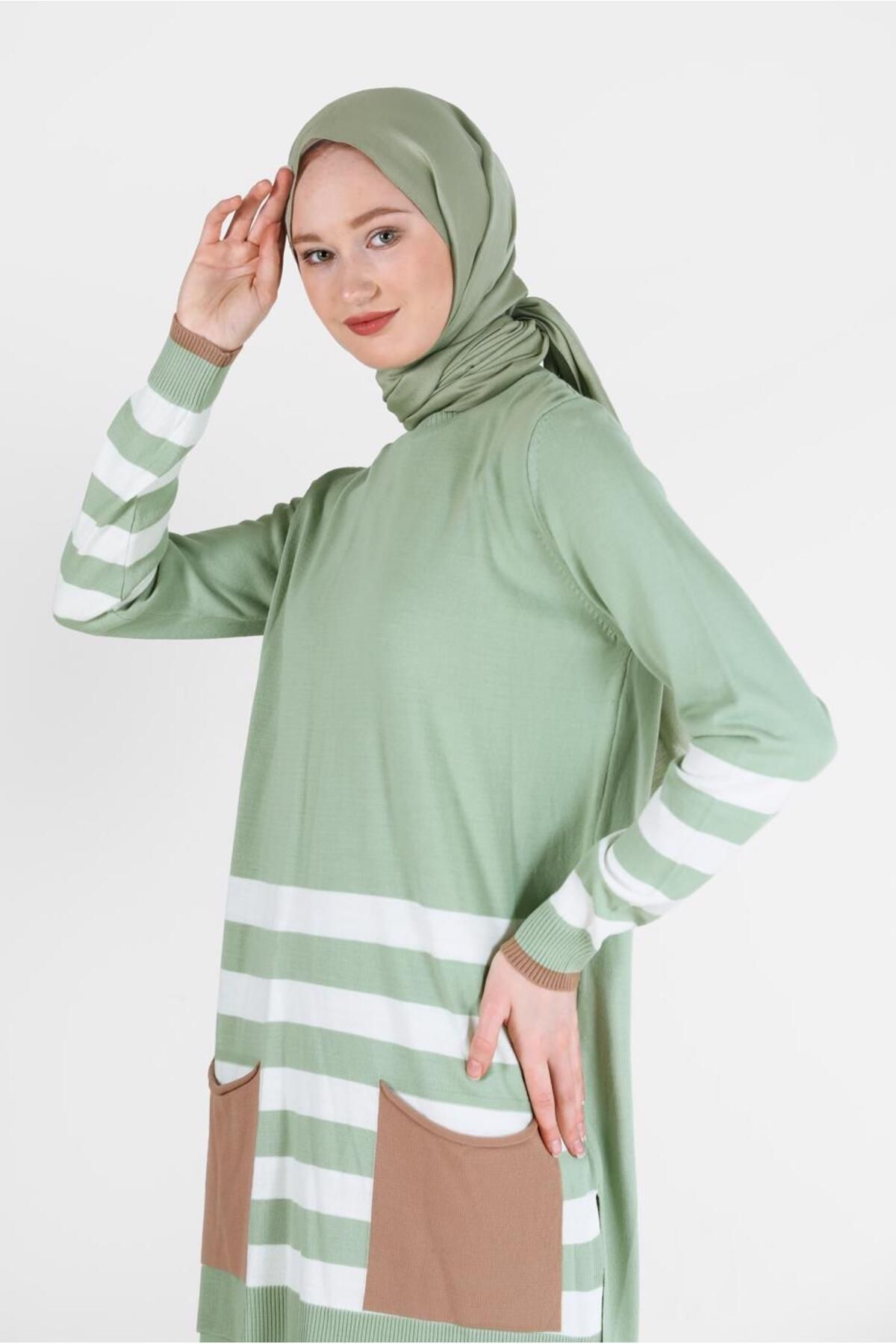 شلوار دونفره با جزییات نواری با جیب. کت و شلوار بافتنی 42124 Alvina