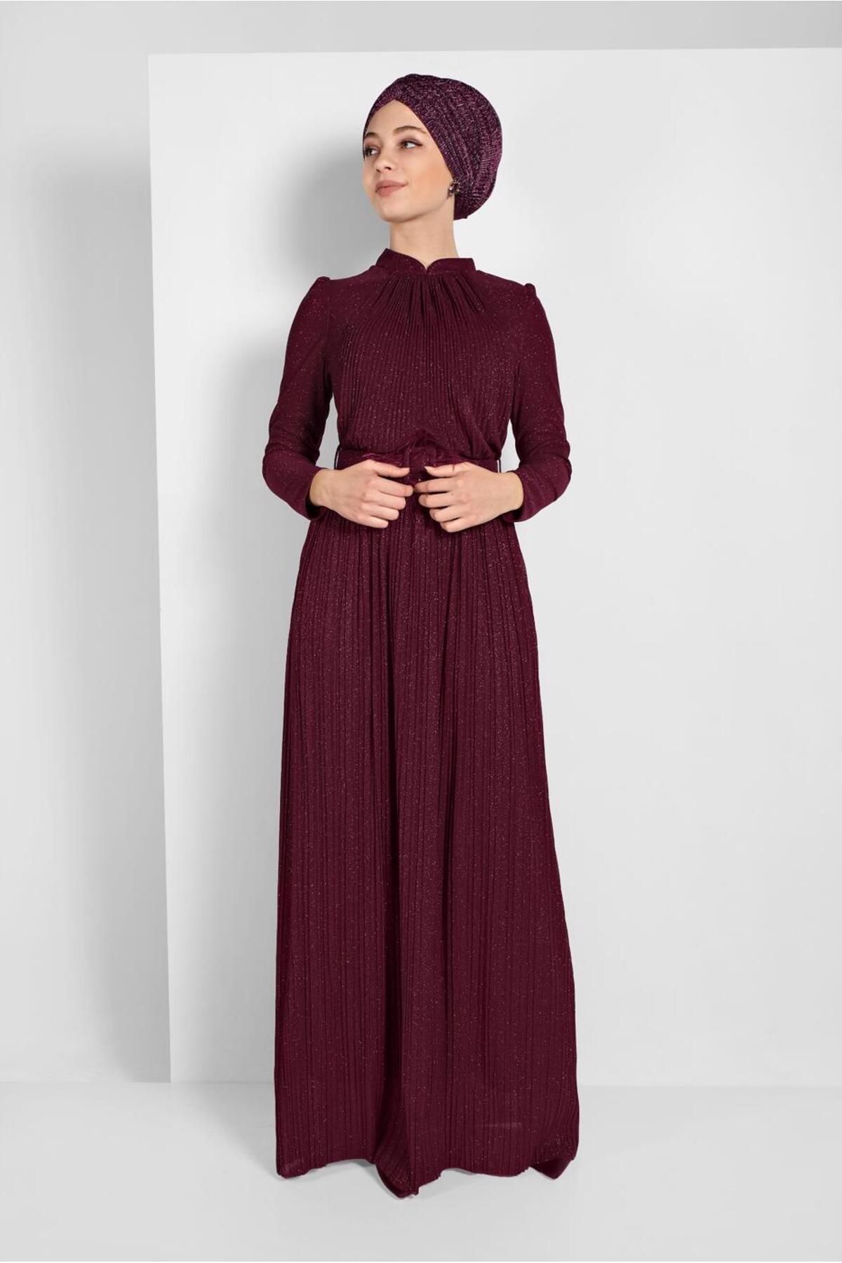 TRENDTESETTÜR-Rochie de seară plisată cu sclipici 2810 2
