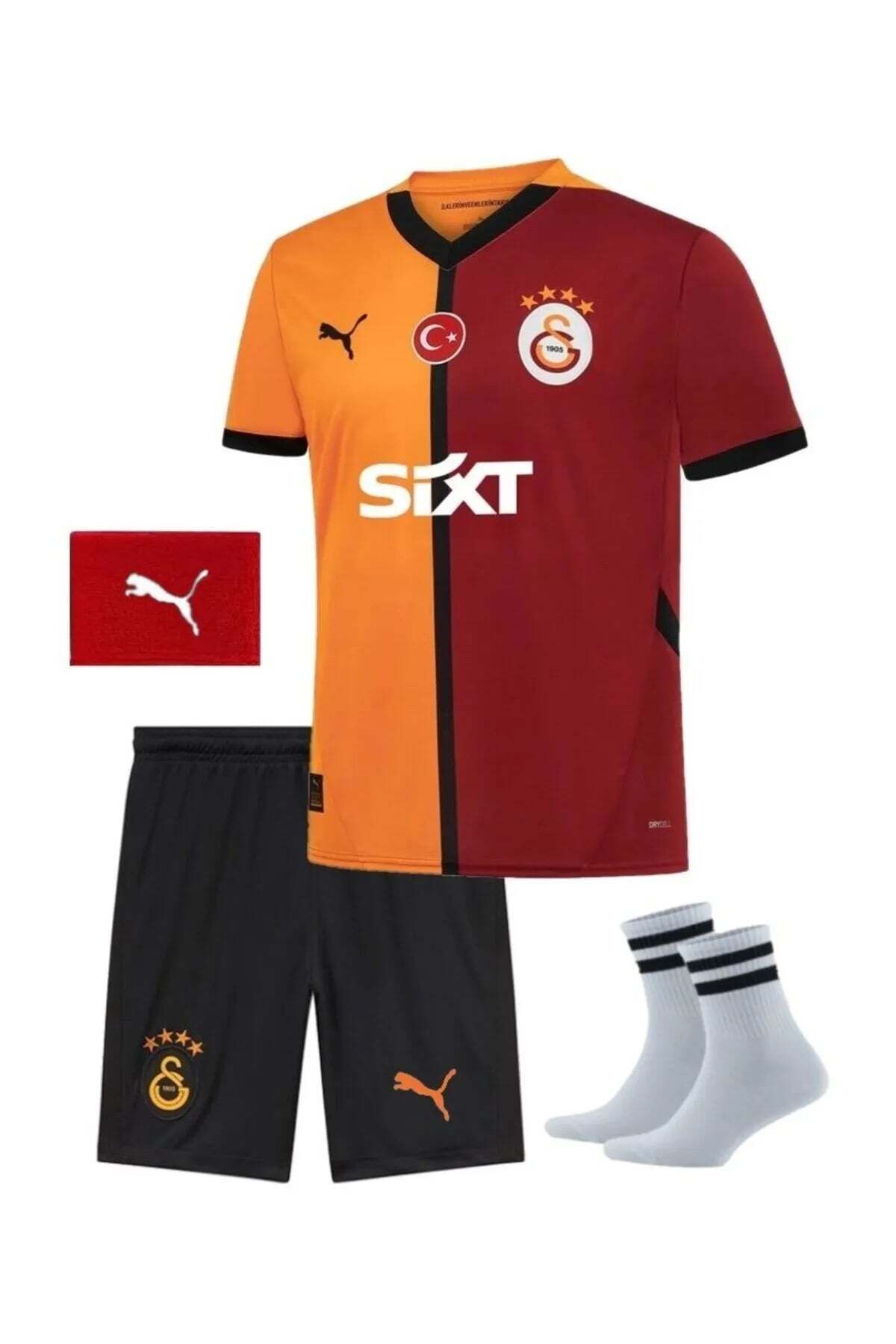 Galatasaray. İsimisz 24/25 Sezon Paçalı Sarı-Kırmızı Çocuk Forma Takımı