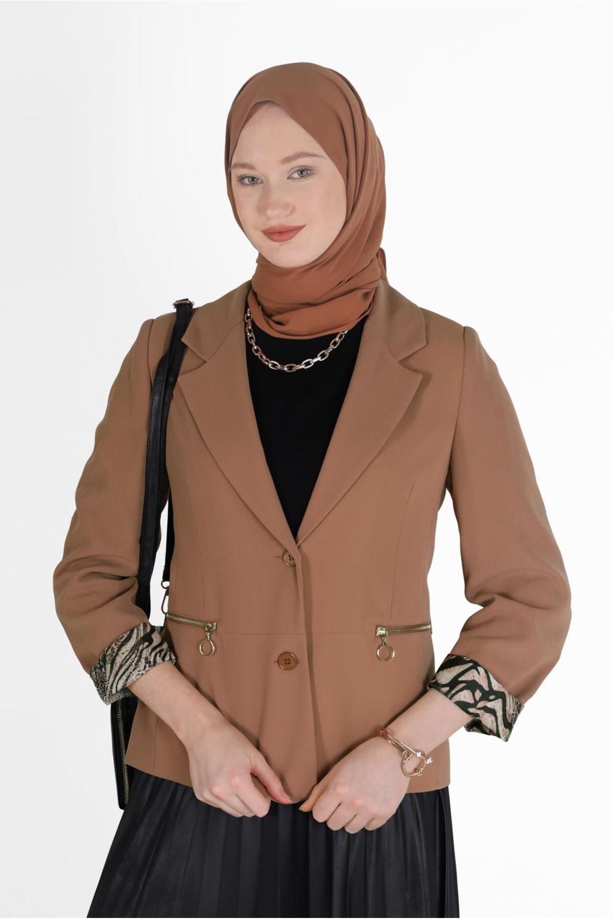 ژاکت یقه کلاسیک طرح دار 42237 Alvina