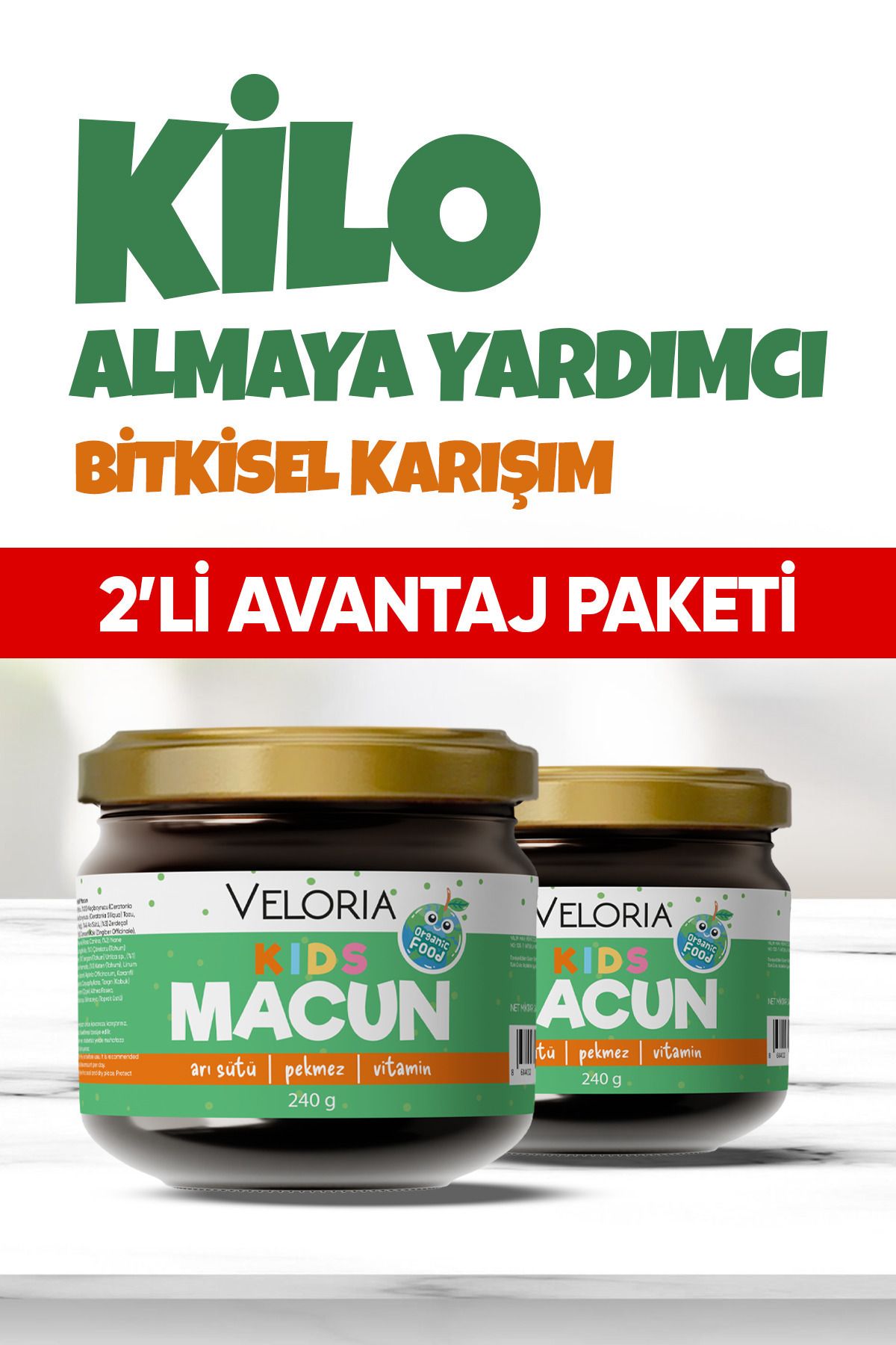 Veloria Cosmetics Kilo-aldırıcı Kakaolu, Pekmez, Arı Sütü, Bal, Ve Vitamin, Macun 2li Set