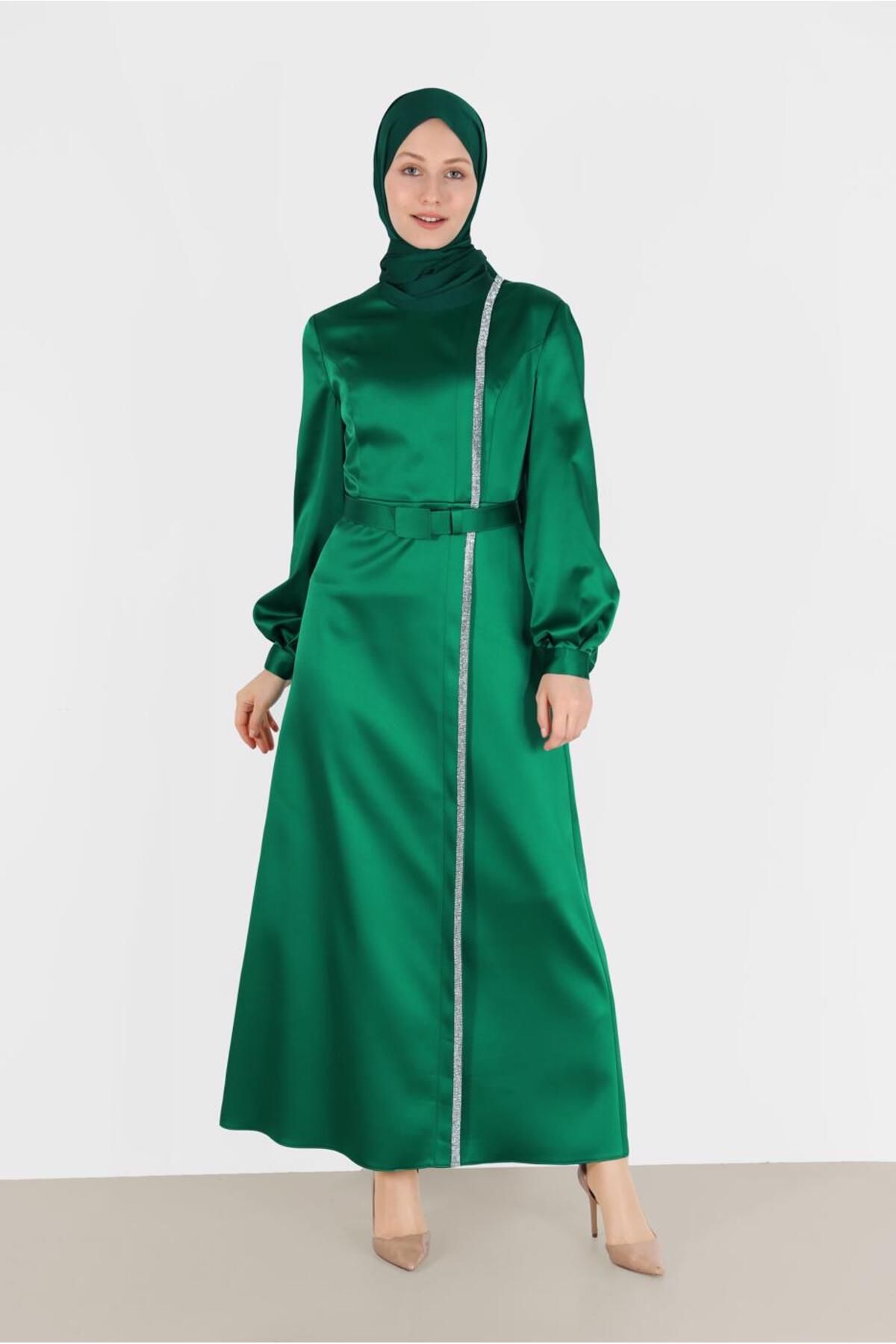 لباس ساتن طرح دار سنگی 42417 Alvina