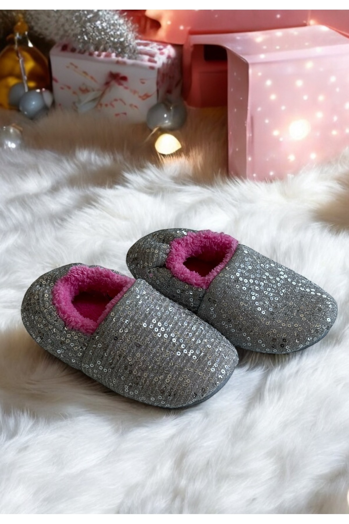 MEDESS-Wellsoft Sequined Bow Girls' Home Booties 1