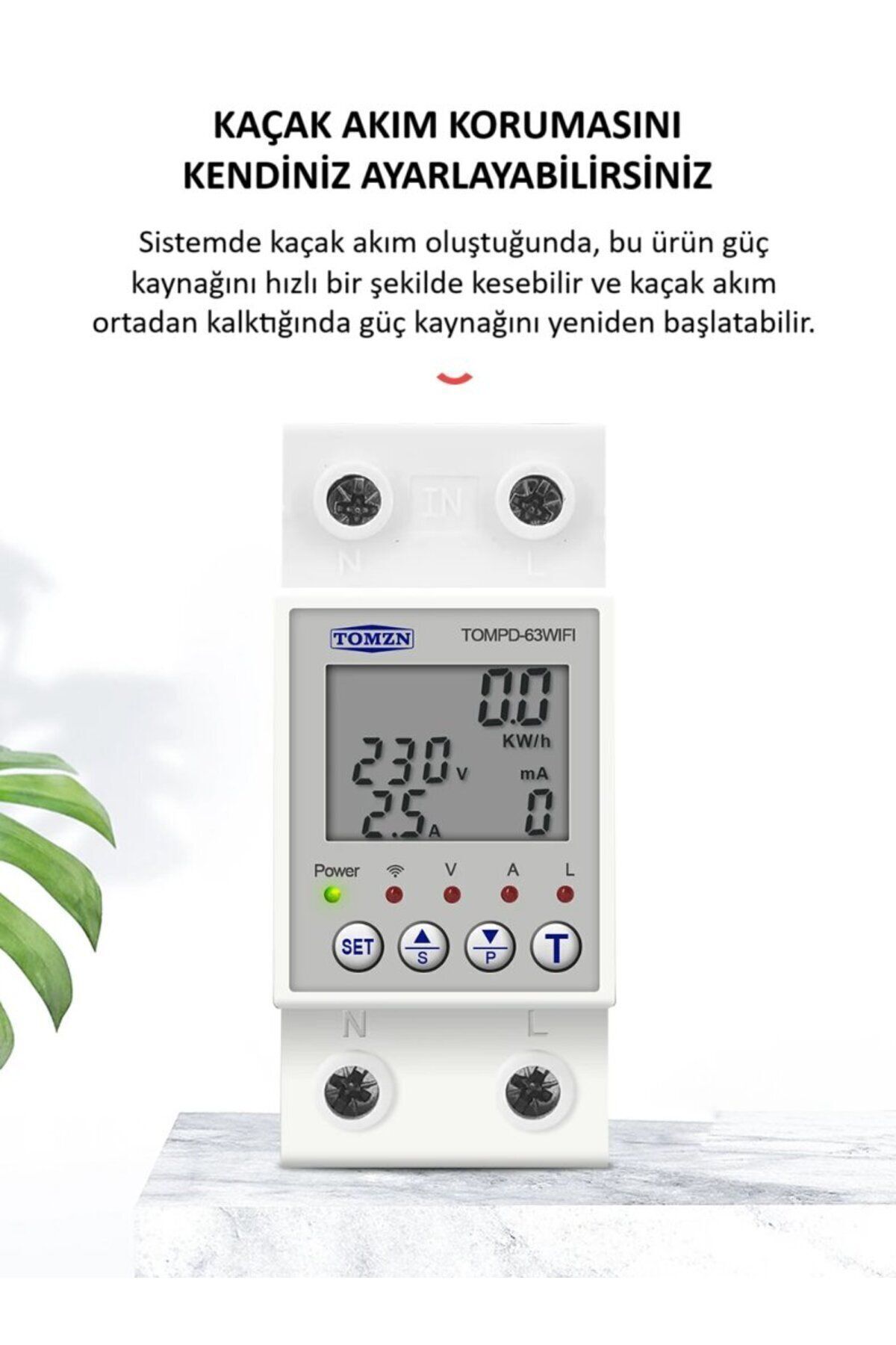 TOMZN-Smart Adjustable Residual Current Protection Relay (10ma-99ma) And Voltage/current Protector Relay 63a 4