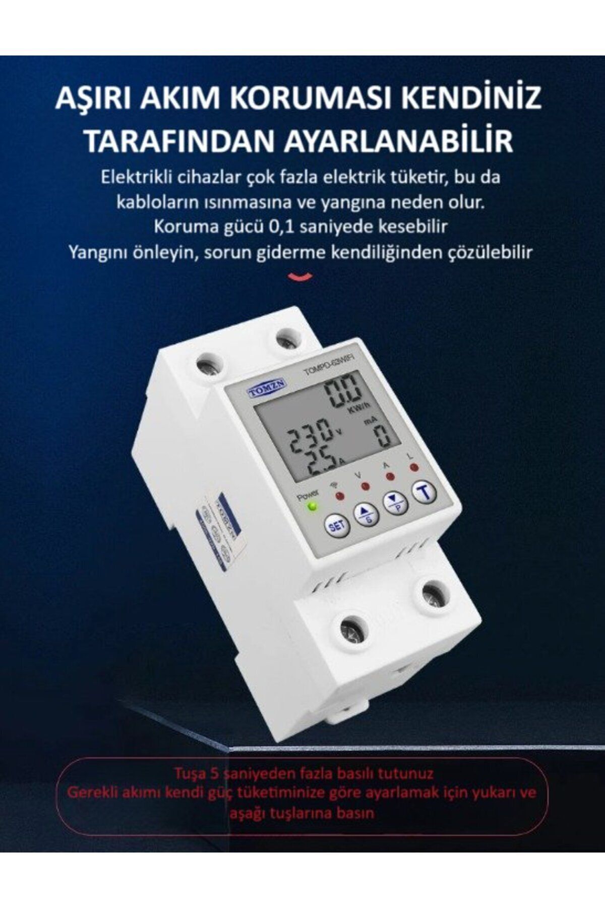 TOMZN-Smart Adjustable Residual Current Protection Relay (10ma-99ma) And Voltage/current Protector Relay 63a 3