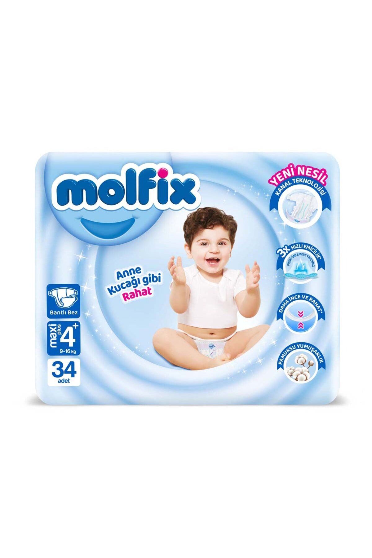 Molfix Avantajlı Paket 4+ Beden Mplus 9-16 Kg 34'lü