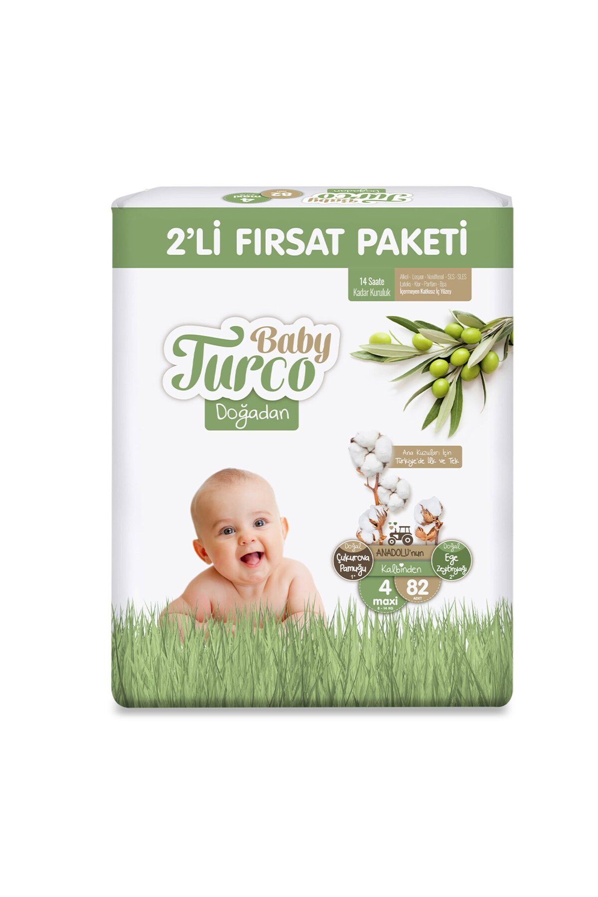 Baby Turco Doğadan 2'li Fırsat 4 Maxi 8-14 Kg 82'li