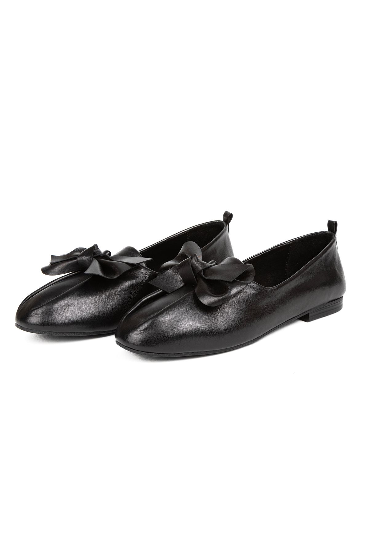 LA PASSION-Women's Genuine Leather Casual Shoes, Comfortable Bow Ballerinas 1