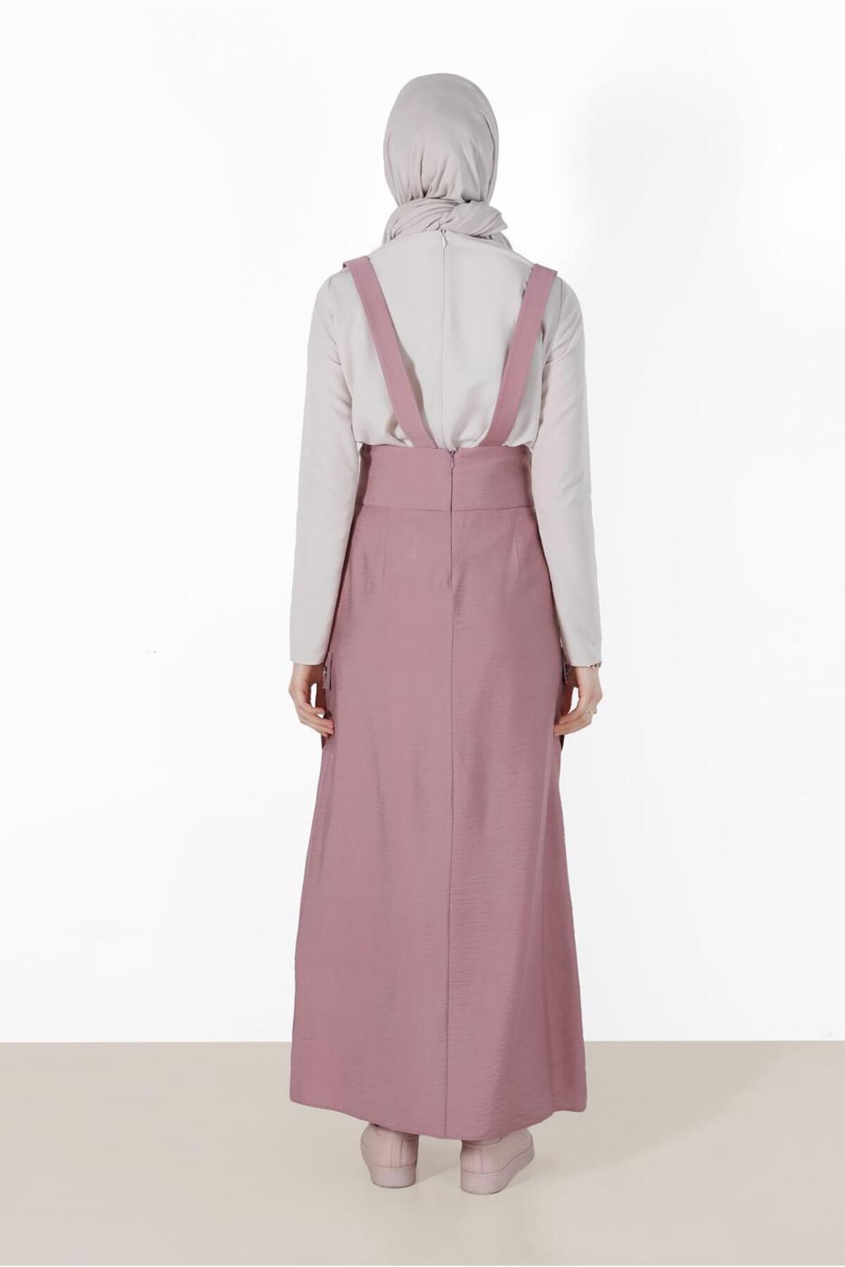 TRENDTESETTÜR-WOMEN'S PINK (ROSE) POCKET DETAIL BUTTONED SALOPET 4478 3