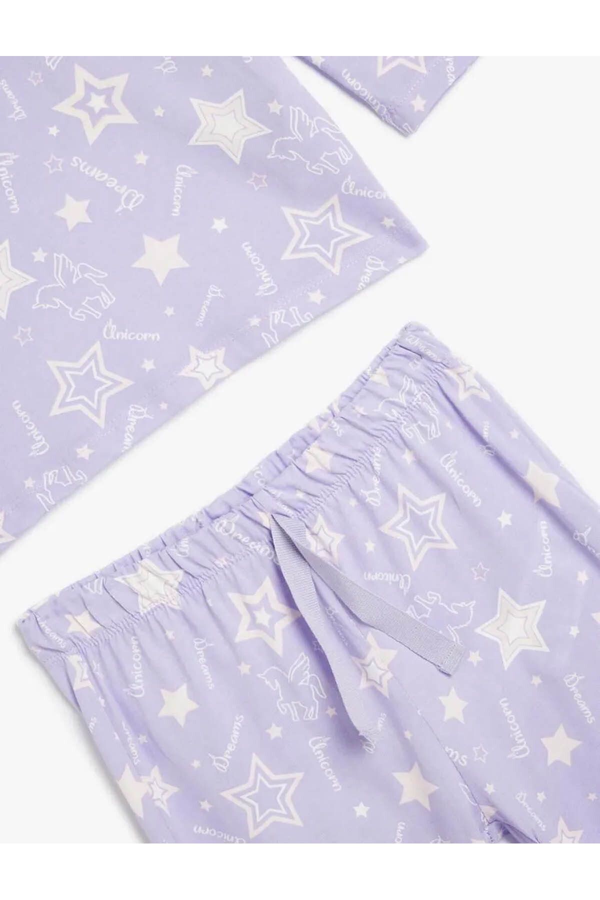 Koton-Lilac Girl's Pajama Set - 5Wlk40018Mk 3