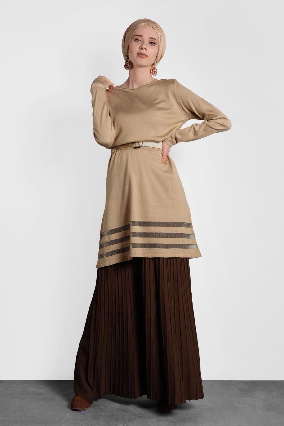 تونیک بافتنی نقره ای 40037 Alvina