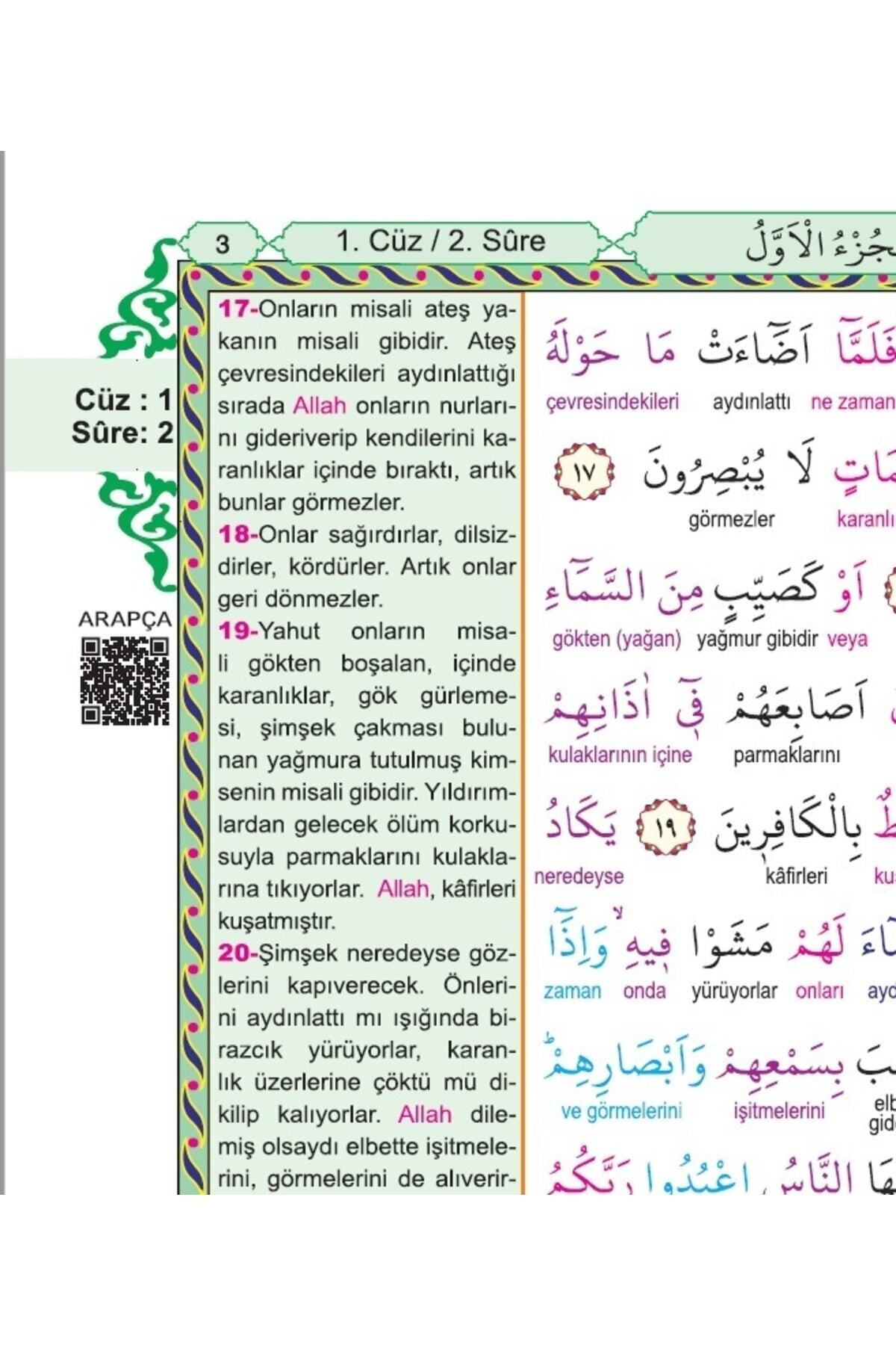 Medrese Kitab Evi Kuranı Kerim 8 Özellikli Türkçe Satırarası Kelime Meali Rahle Boy 20x28 Lacivert Renk Sesli Dinleme fotoğrafı 3 (önizleme)