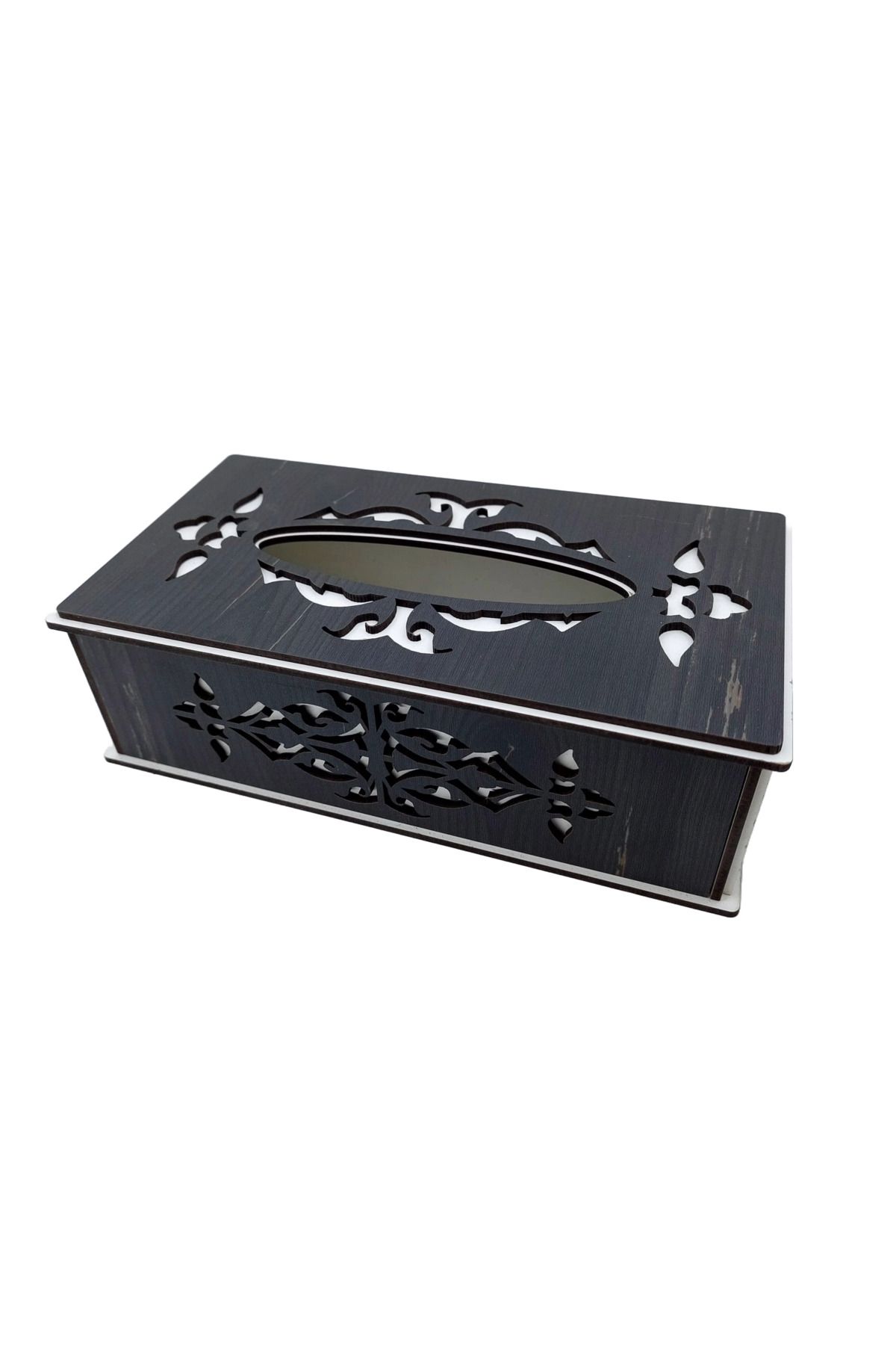 şamaksesuar Cutie Decorativă Din Lemn Pentru Șervețele Alb-negru - One Size