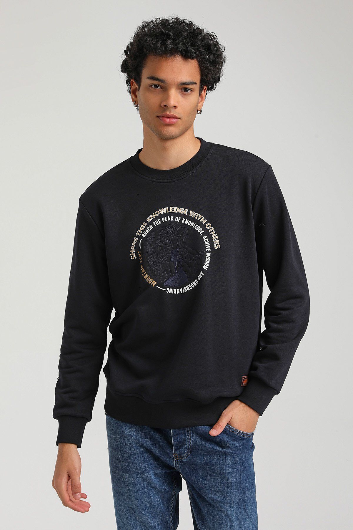 NEW WORLD POLO-Slim Fit mikina Crew Neck Navy Blue 23FWM60147 3