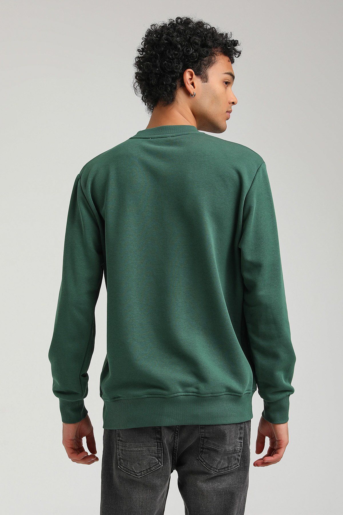 NEW WORLD POLO-Crew Neck Green Slim Fit Sweatshirt 23FWM60155 5