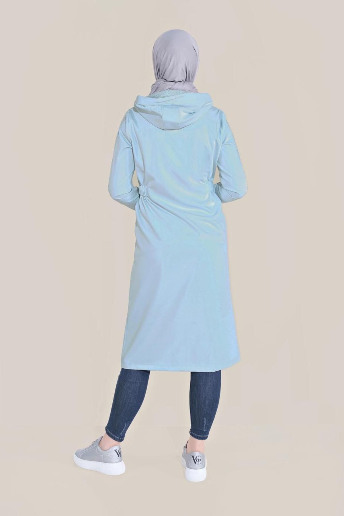 TRENDTESETTÜR-ملابس نسائية بتفاصيل شبكية زرقاء 40666 3
