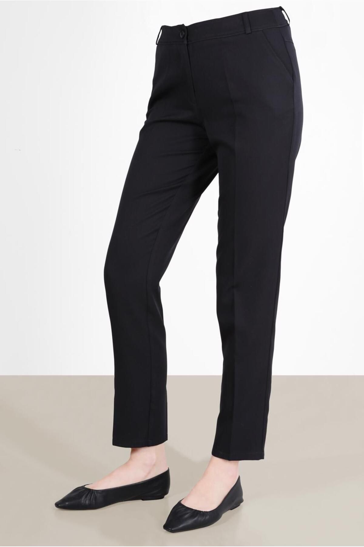 TRENDTESETTÜR-Black Classic Cut Women's Trousers - T 70367 2