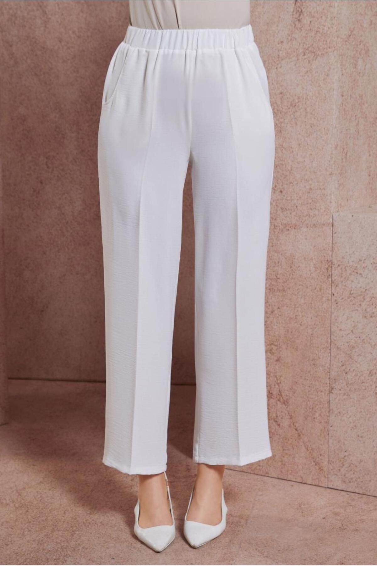 Alvina-70712 Model Elastic Waist Trousers 1