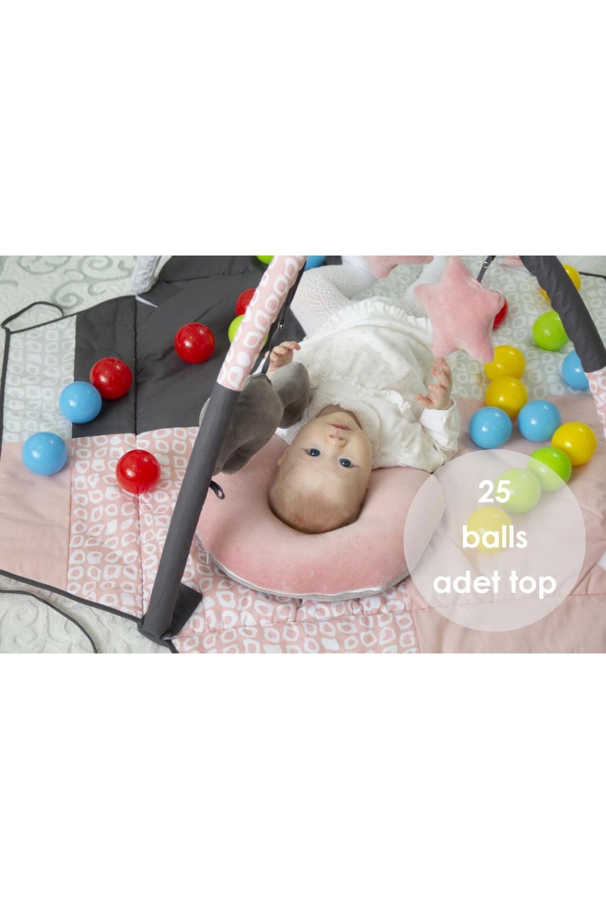 Babyjem 3 Fonksiyonlu Bebek Oyun Jimnastik Halısı Gül Kurusu fotoğrafı 3 (önizleme)