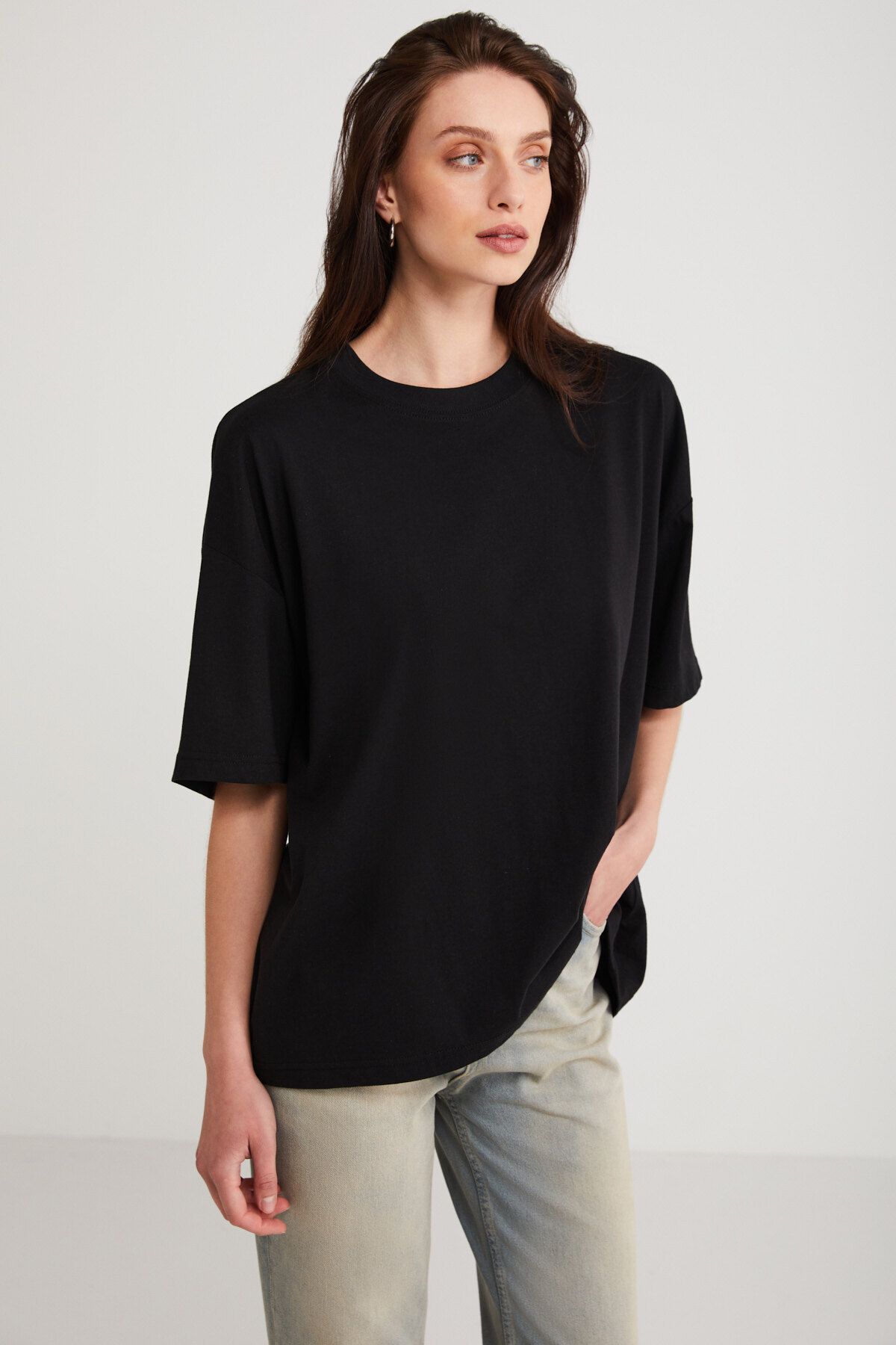ETHIQUET-Martina Women - 100% Organic Cotton Crew Neck Μαύρο T-shirt - Regular Fit 5
