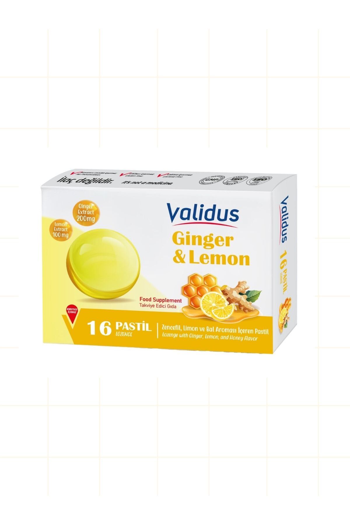 Validus Lemon Ginger Honey 16 Pastille