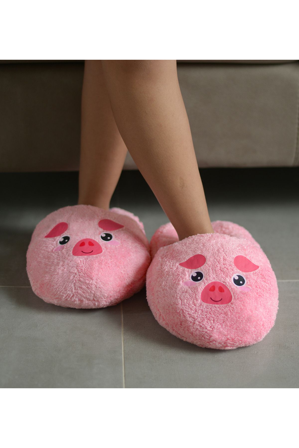 Pandamkee-Loose Size Plush Slippers with Cute Animal Pattern 3