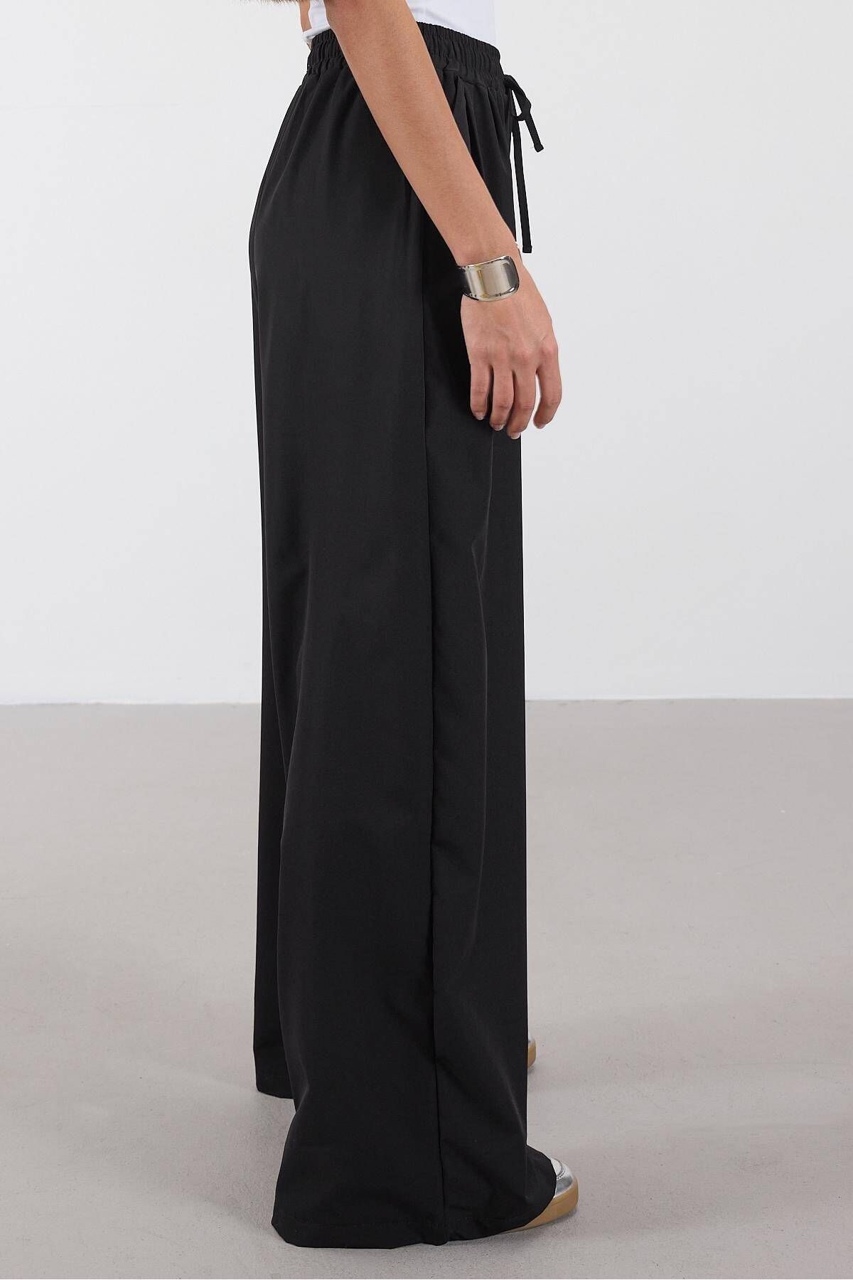 Addax-Wide Leg Pants with Drawstring Pockets on the Waist Pn16702-W8 3