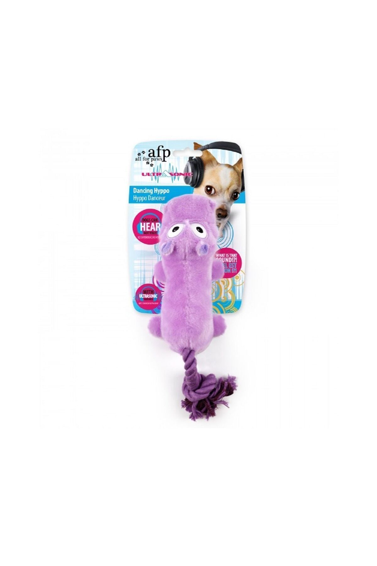 All For Paws-Ultrasonic Purple Dancing Hippo Plush Dog Toy with Squeaker, 1 Piece 1