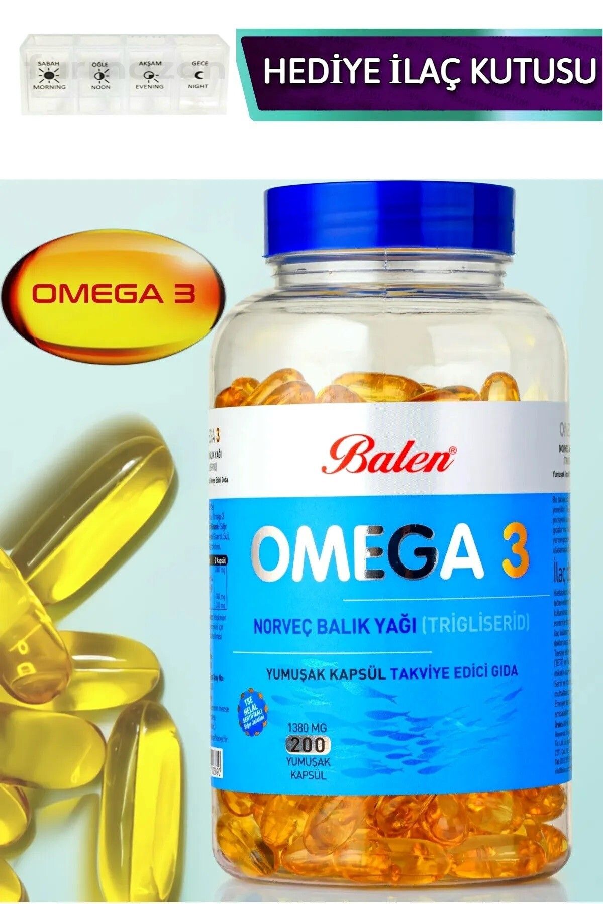 Balen Omega 3 Norveç Balık Yağı 1380 Mg 200 Kapsül Form Balık Yağı Yumuşak Kapsül