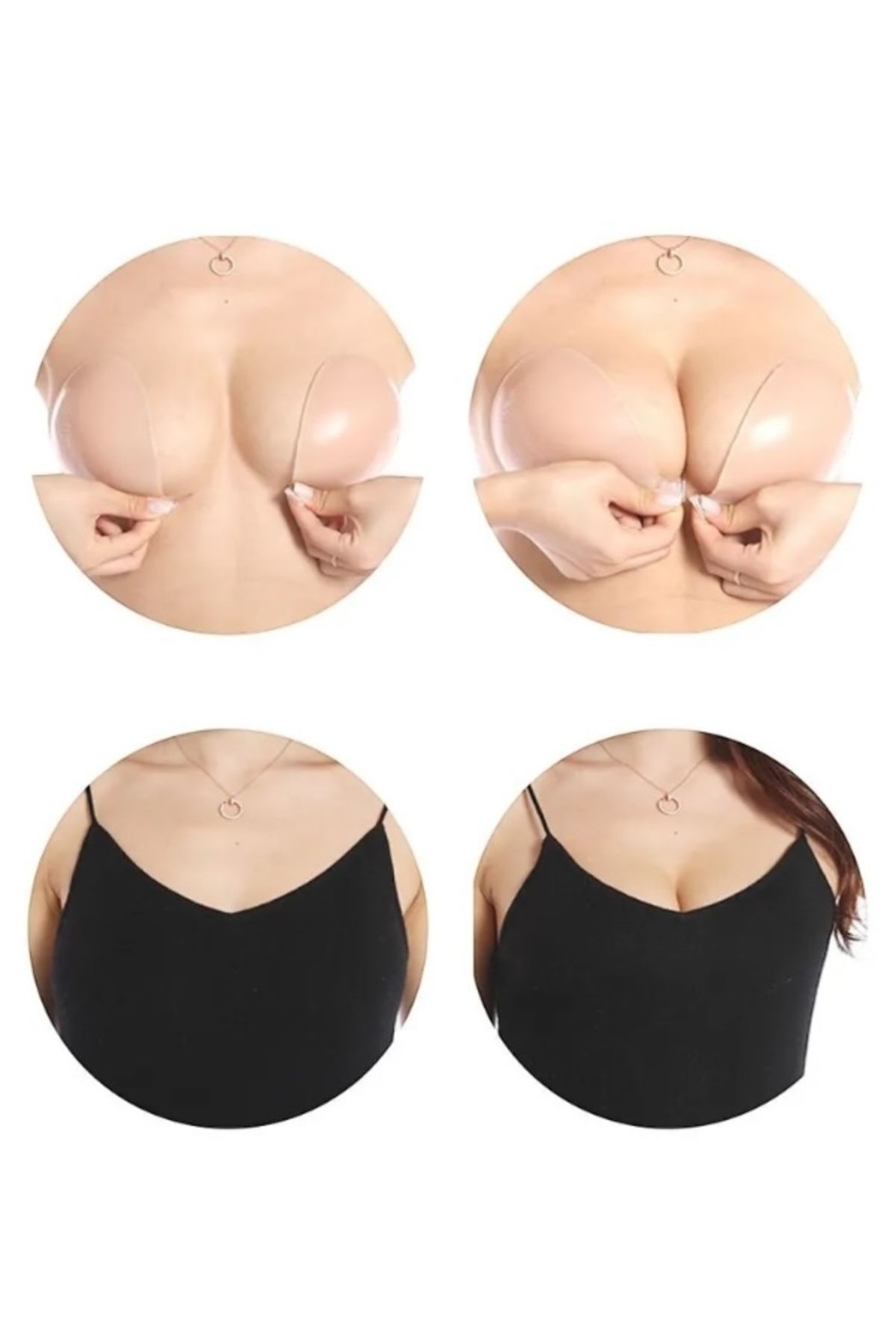 Fashionov-Skin Color Transparent Silicone Bra - Strapless and Adhesive Low-Cut Outfit Evening Dress 5