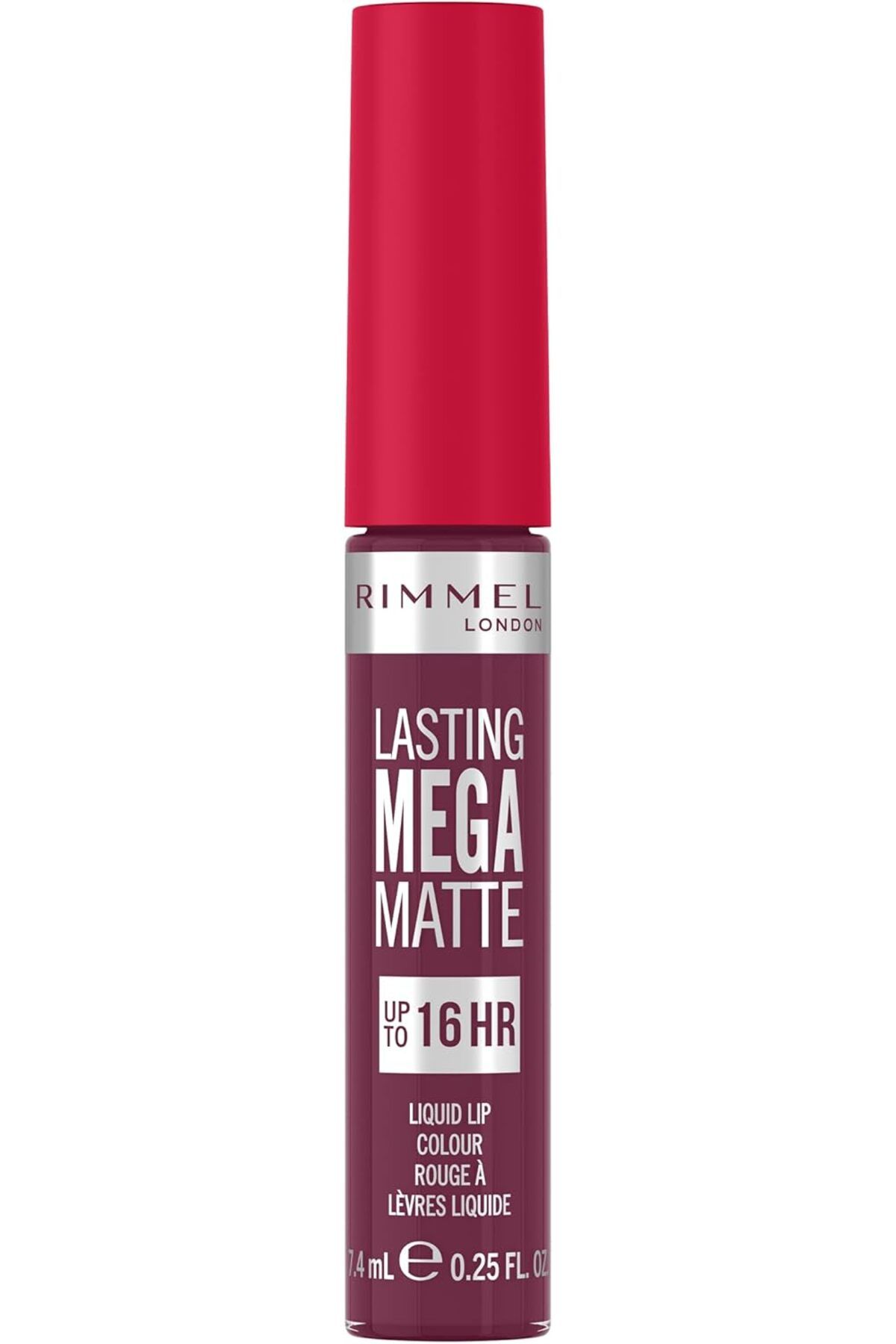 Rimmel-أحمر شفاه سائل لاستنج ميجا مات من ريميل، تركيبة نباتية مرطبة، 940 روك مي بيربل، 7.4 مل 2