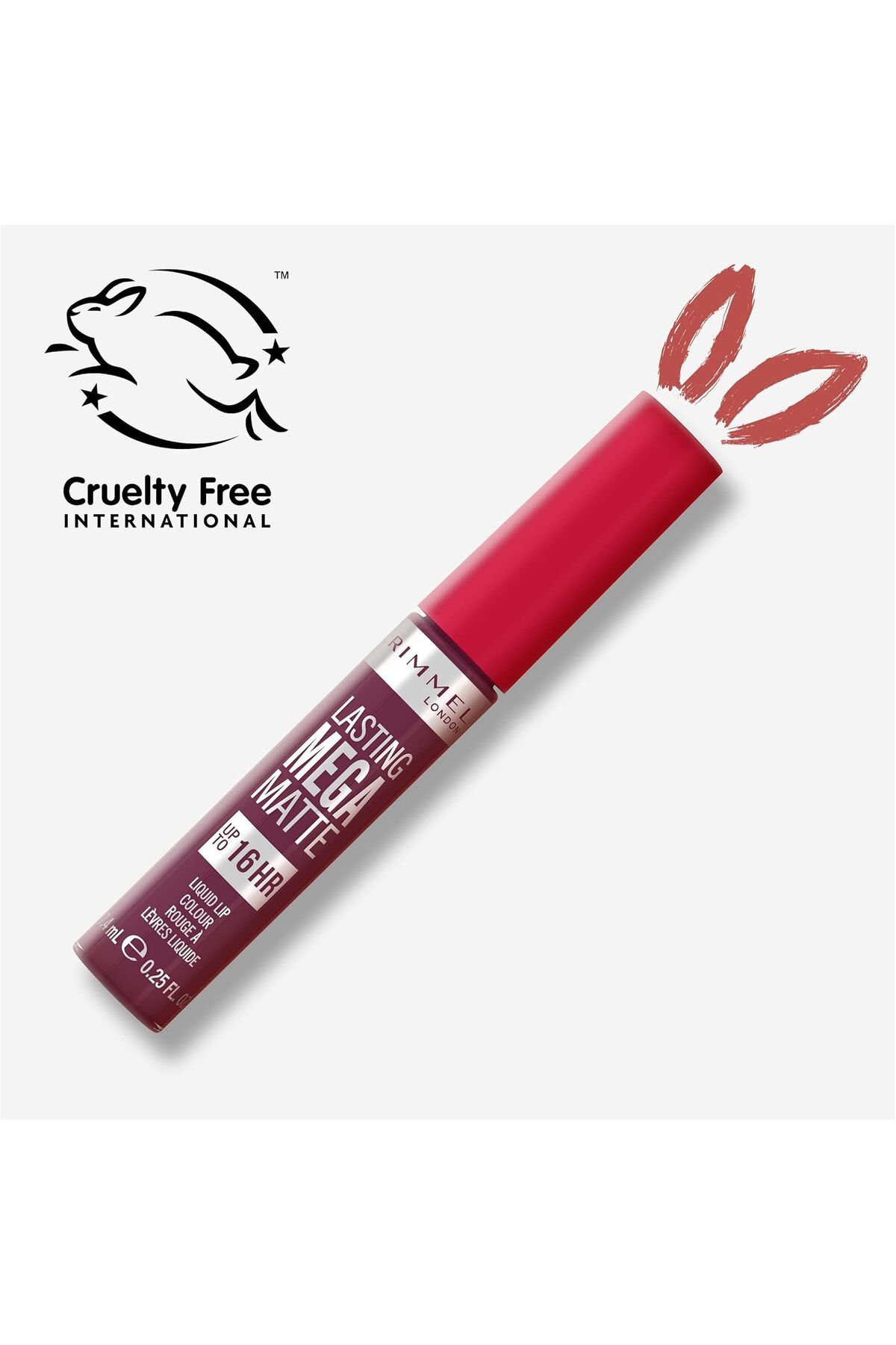 Rimmel-أحمر شفاه سائل لاستنج ميجا مات من ريميل، تركيبة نباتية مرطبة، 940 روك مي بيربل، 7.4 مل 5
