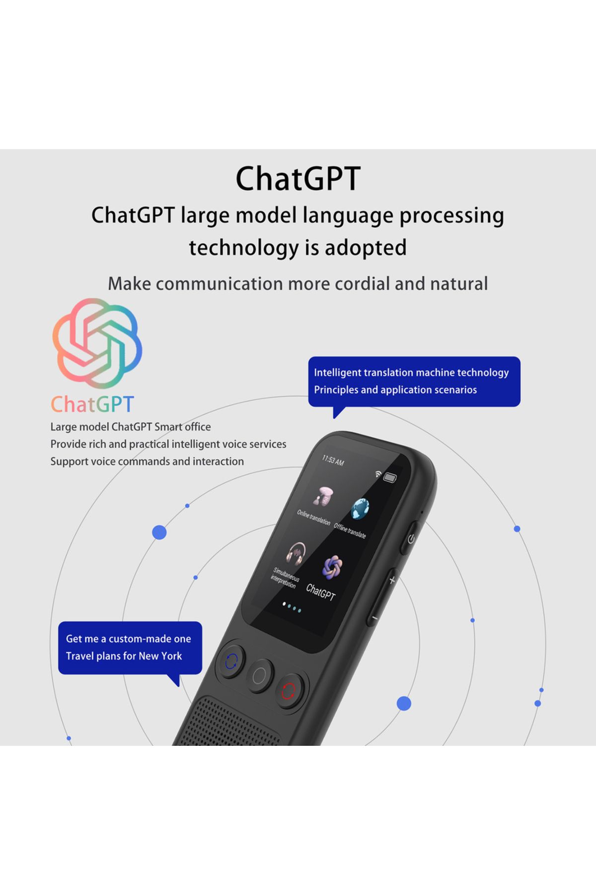Arealer-Portable Language Translator Device Simultaneous Interpretation Support Voice Video Recording Tex... 4