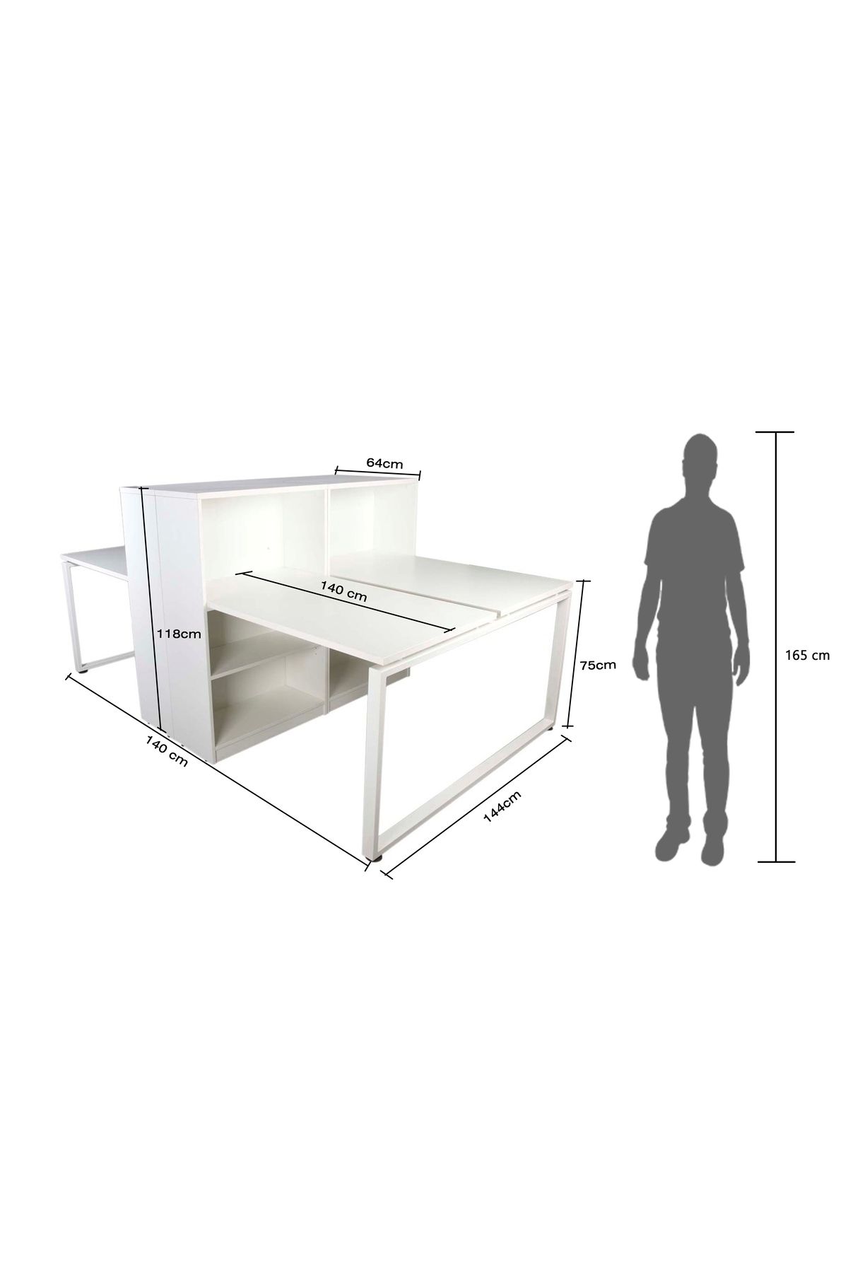 Mahmayi-Projekt Modern Link 280cms 4 Workstation 2