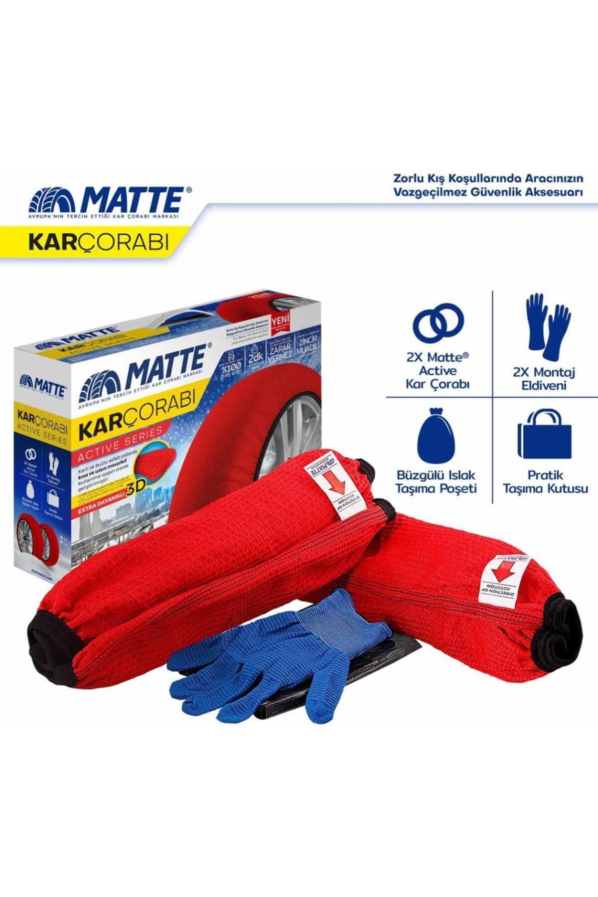 Matte-Snow Socks 245/70 R15 Snow Chain Equivalent 2x-large Red 3