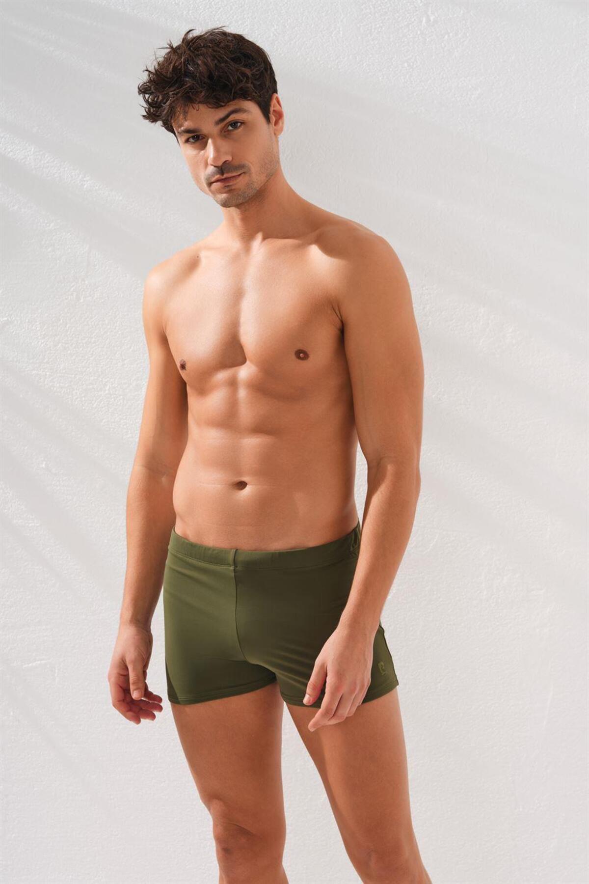شورت شنا مردانه خاکی رنگ ۲۳۱۷۰۶ مردانه راسته | پیر کاردین Pierre Cardin 231706 - تصویر 3