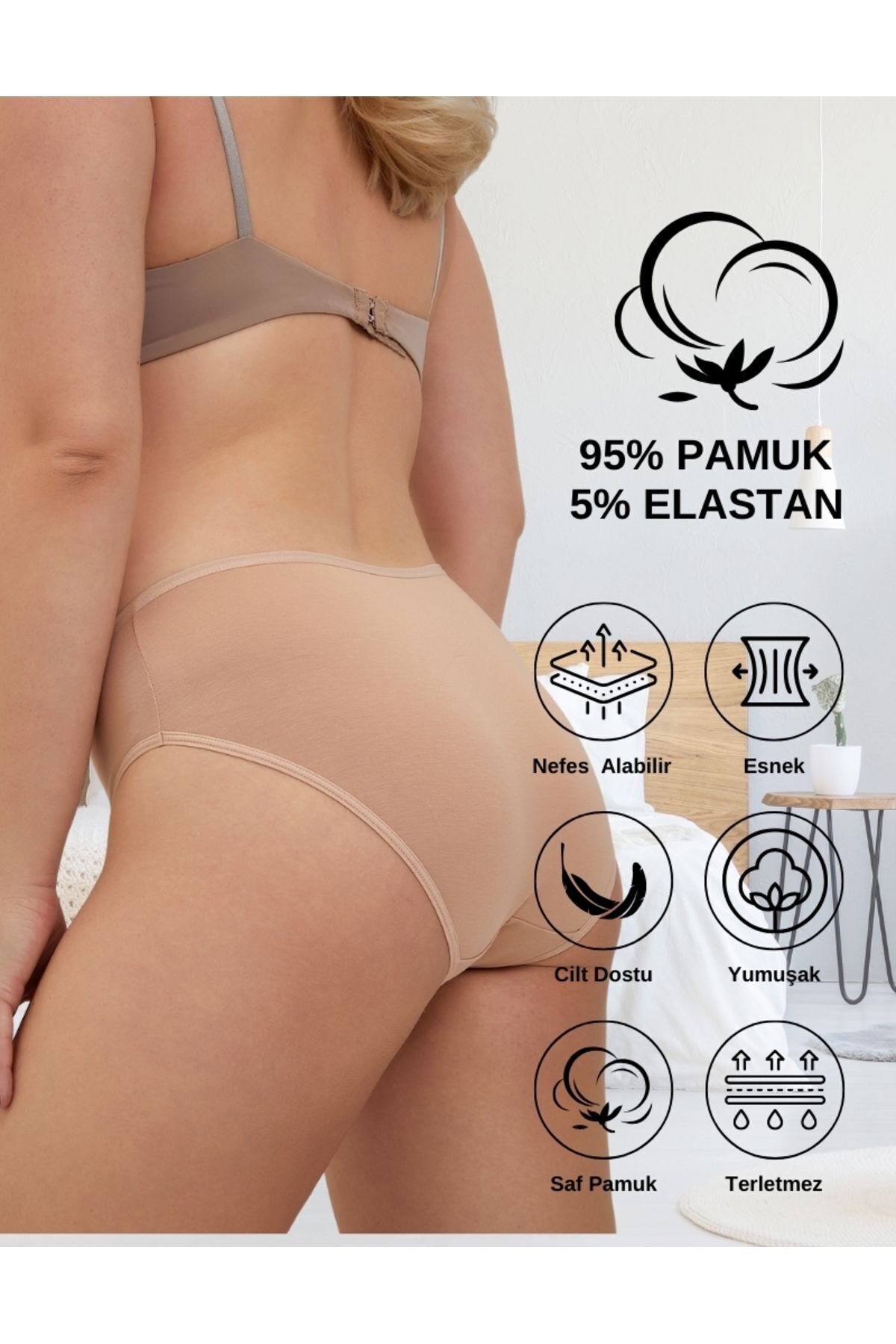 ALYA UNDERWEAR-Women's Bato \ Hipster Panties - 3 Pieces Skin (XL, 2XL, 3XL, 4XL) 3