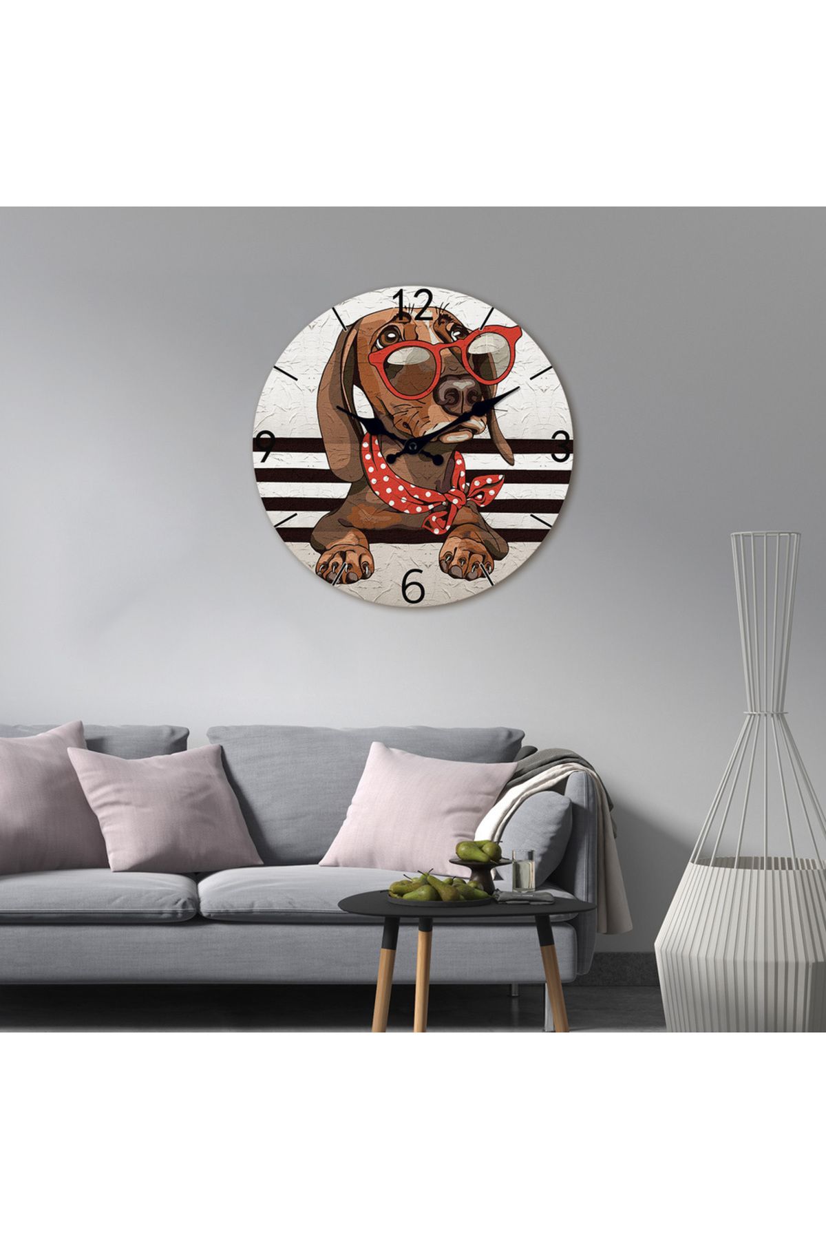 Choice-Personalized Dachshund Red Glasses Wooden Wall Clock Living Room Bedroom Kitchen Home Decoration ... 6