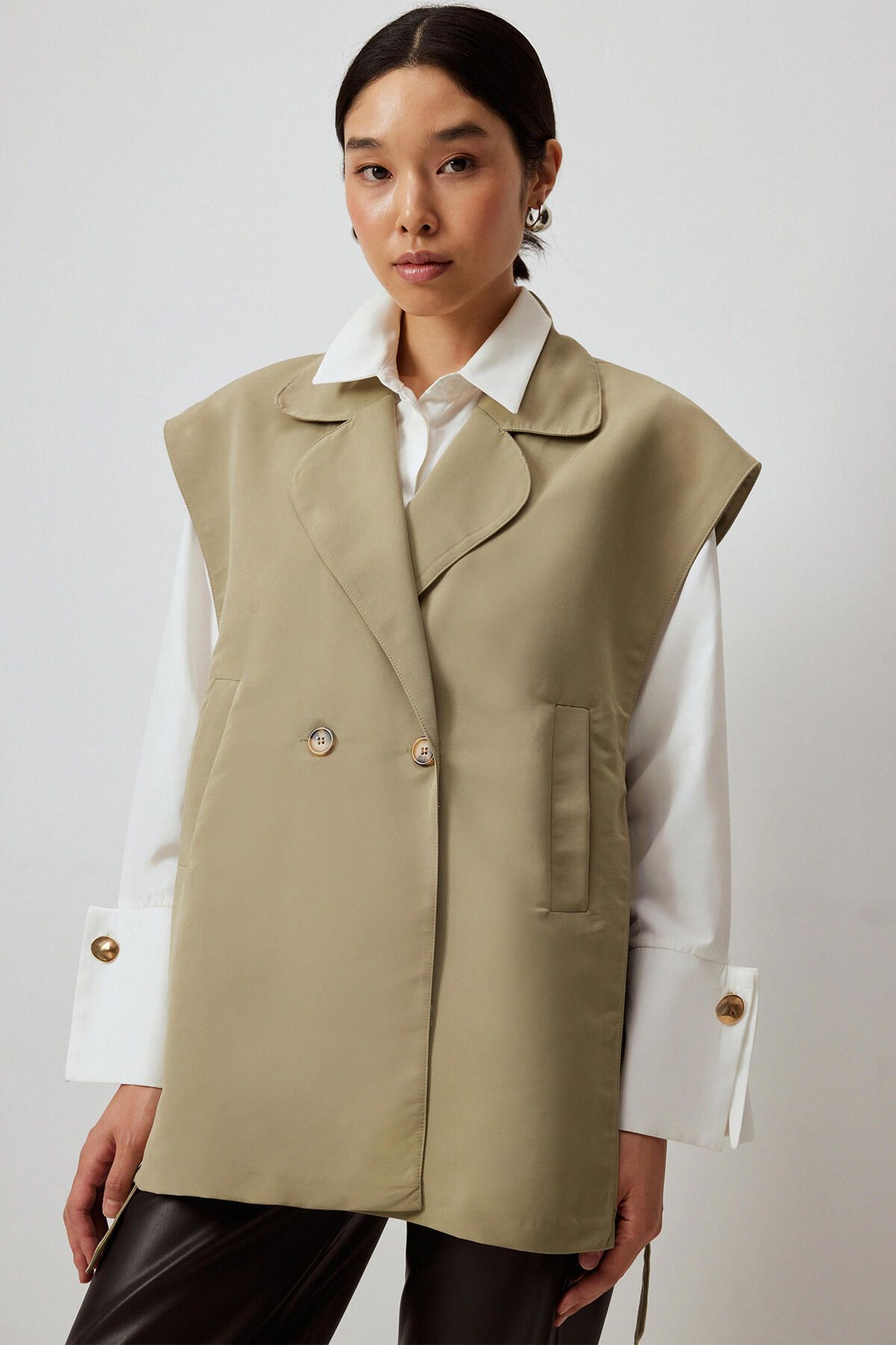 Touché Privé-Crossed Trench Vest with Birds 3