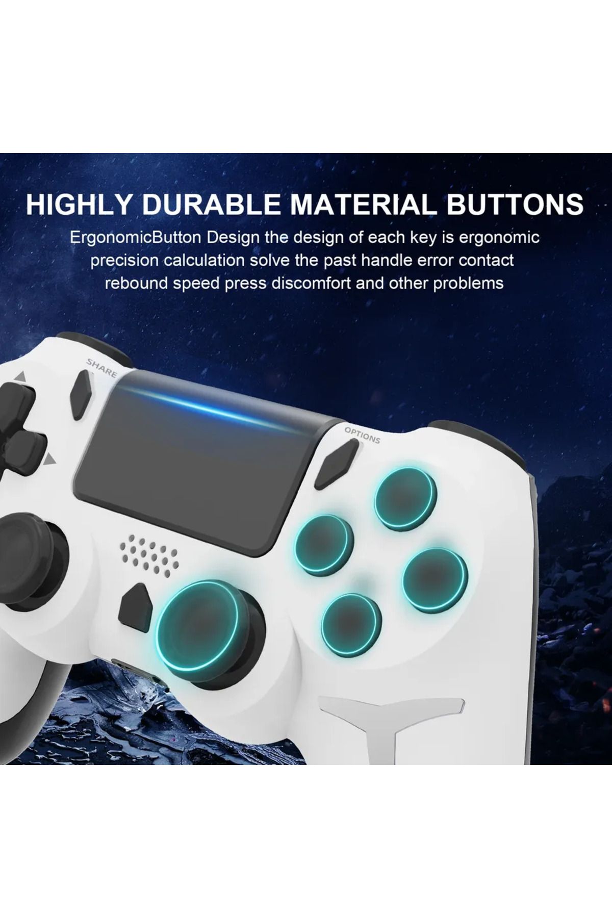 Choice-GAMINJA Wireless Gamepad 6-axis Gyroscope Dual Vibration With touch pad For PS4 PS3 Console Compu... 6