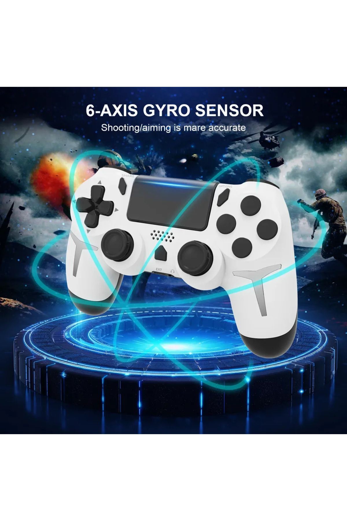 Choice-GAMINJA Wireless Gamepad 6-axis Gyroscope Dual Vibration With touch pad For PS4 PS3 Console Compu... 3