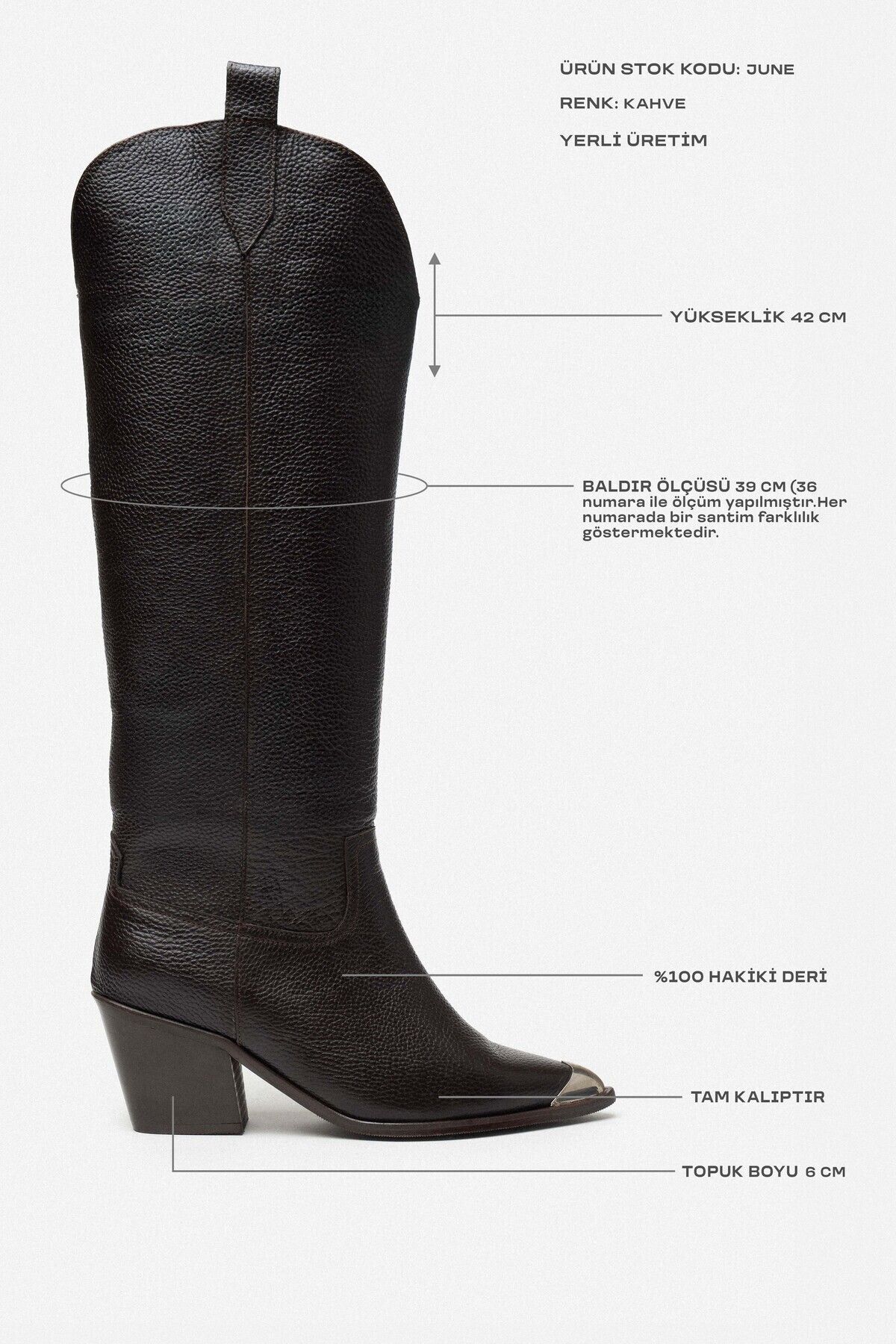 NİŞANTAŞI SHOES-June Hnědá vzorovaná pravá kůže špička Kovový detail Špičatá dámské boty Dallas na podpatku 3