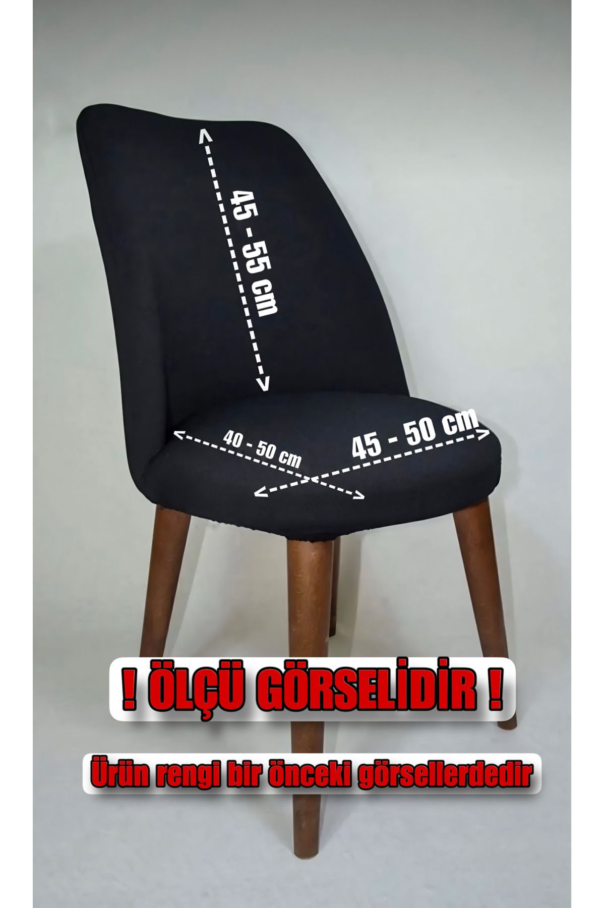 kılıfteks-Velvet Black Retro Oval Chair Cover 3