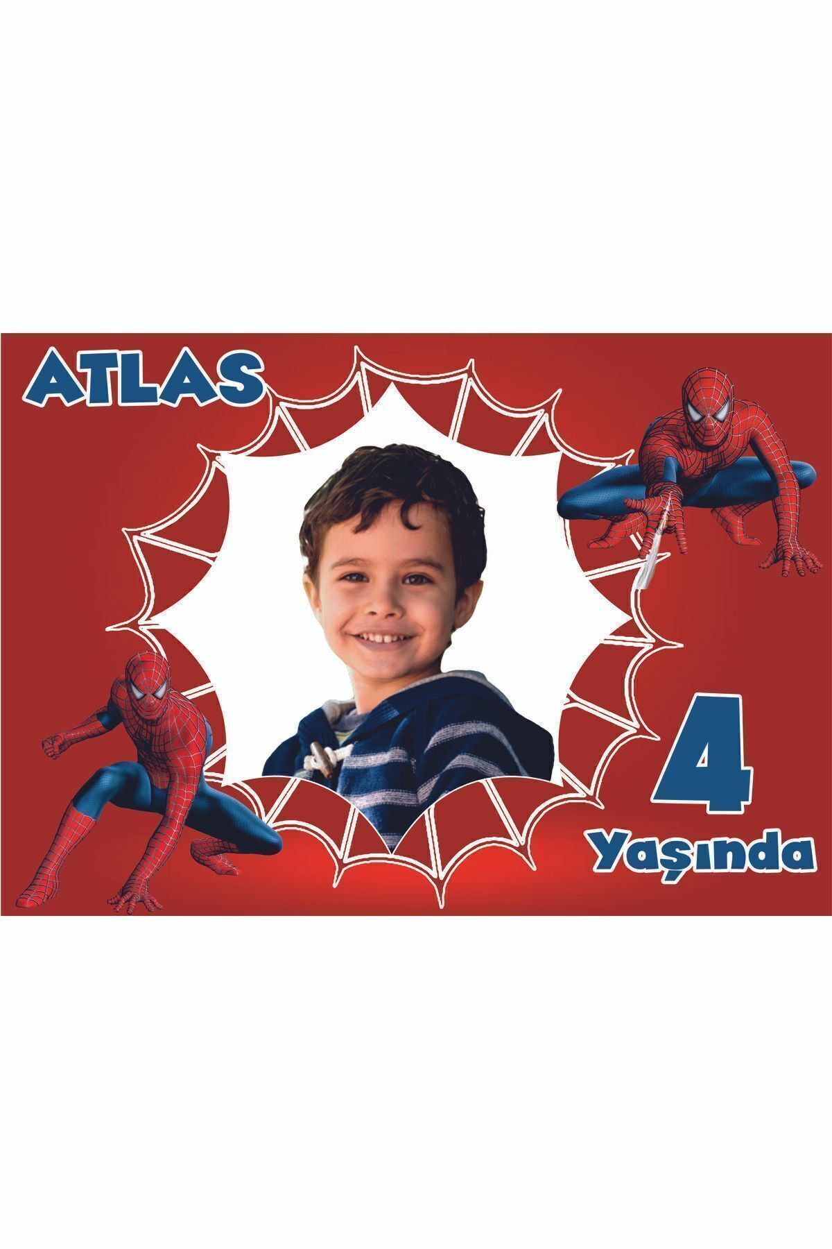 ECE PARTİ Örümcek Adam (spiderman) Temalı Resimli Kişiye Özel 70x100 Ölçüsünde Branda Afiş